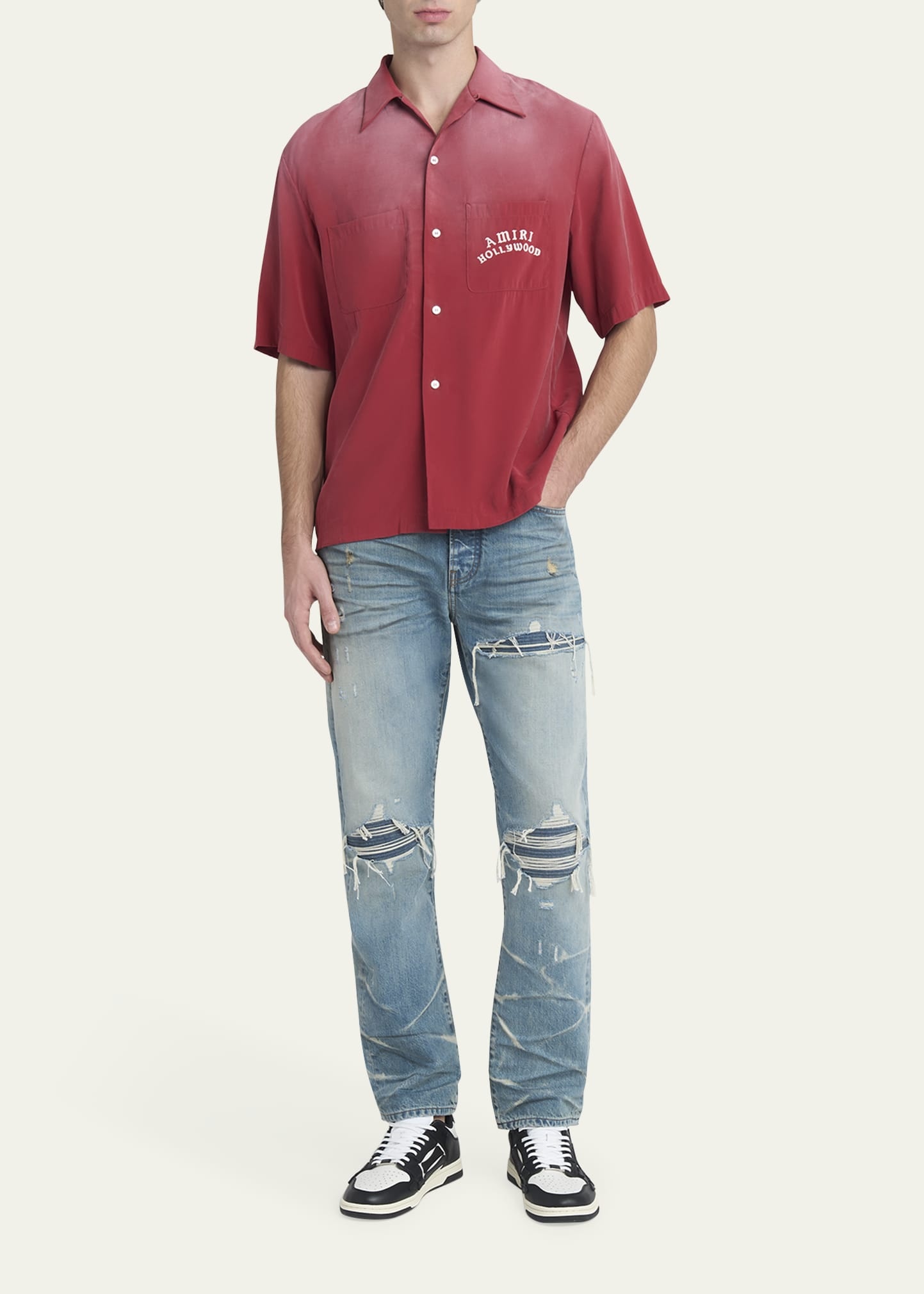 Men's MX1 Destroyed Straight Jeans - 2