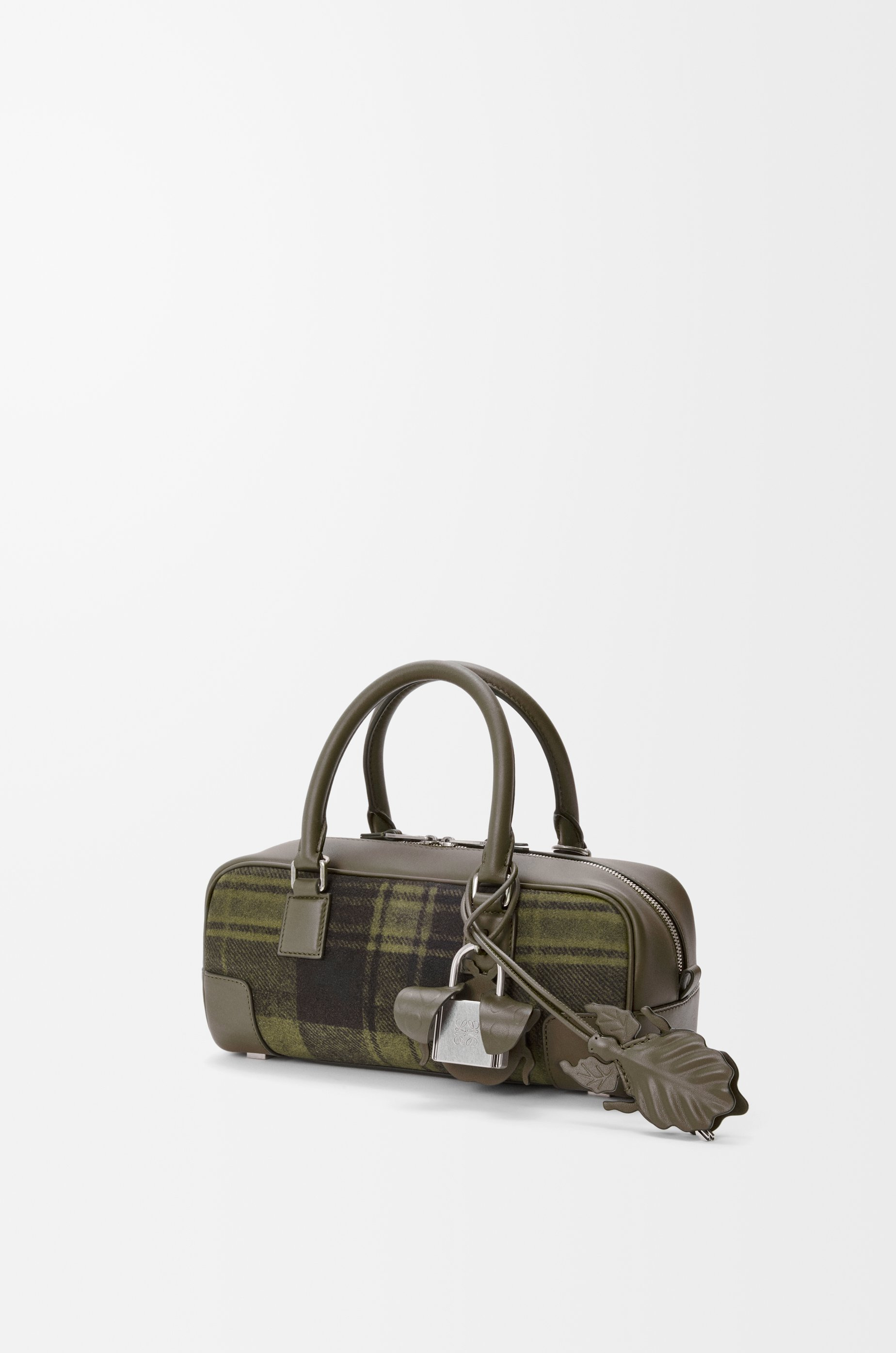 Amazona 23 cropped bag in tartan suede and nappa calfskin - 2