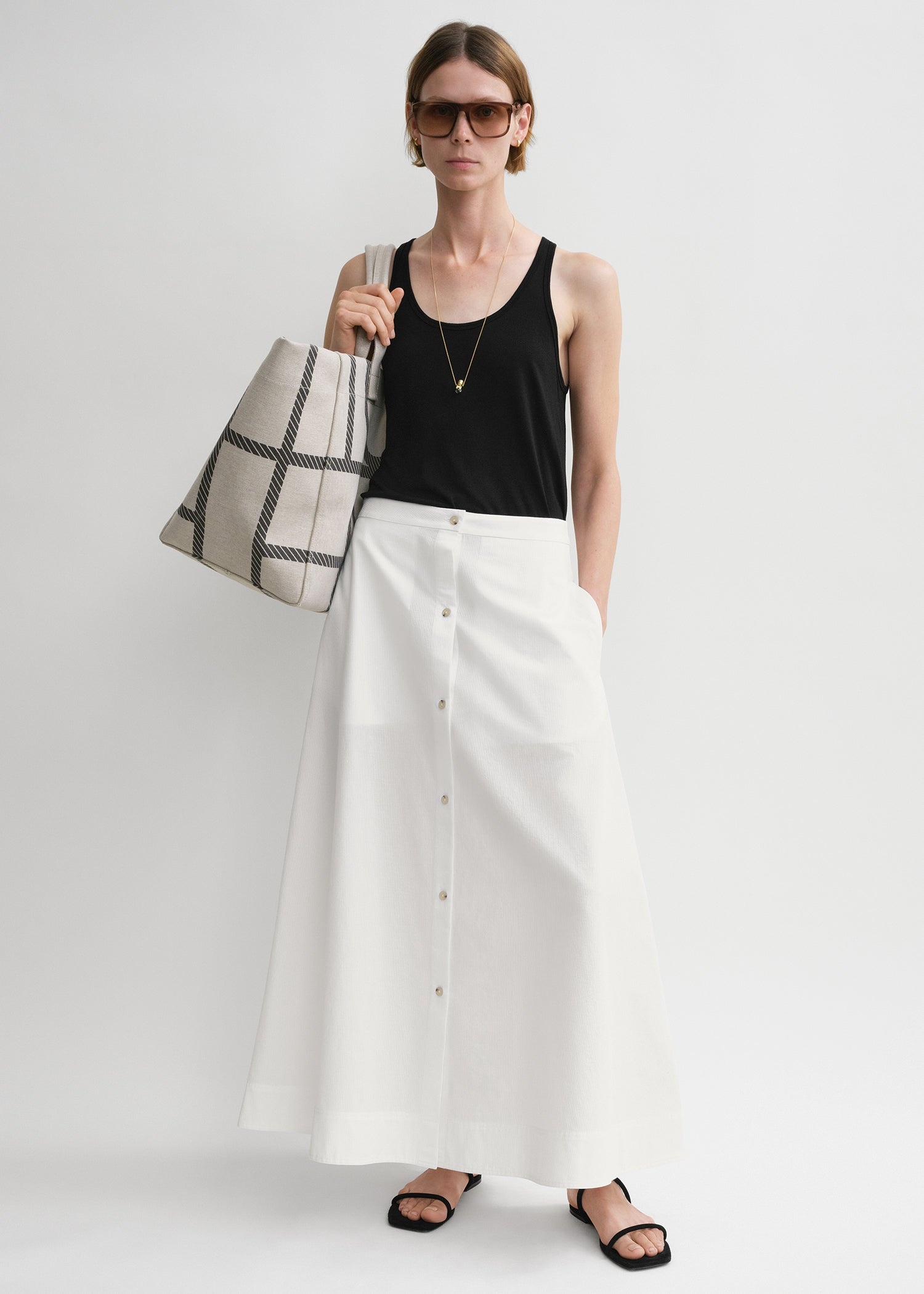 Jacquard stripe skirt white - 2