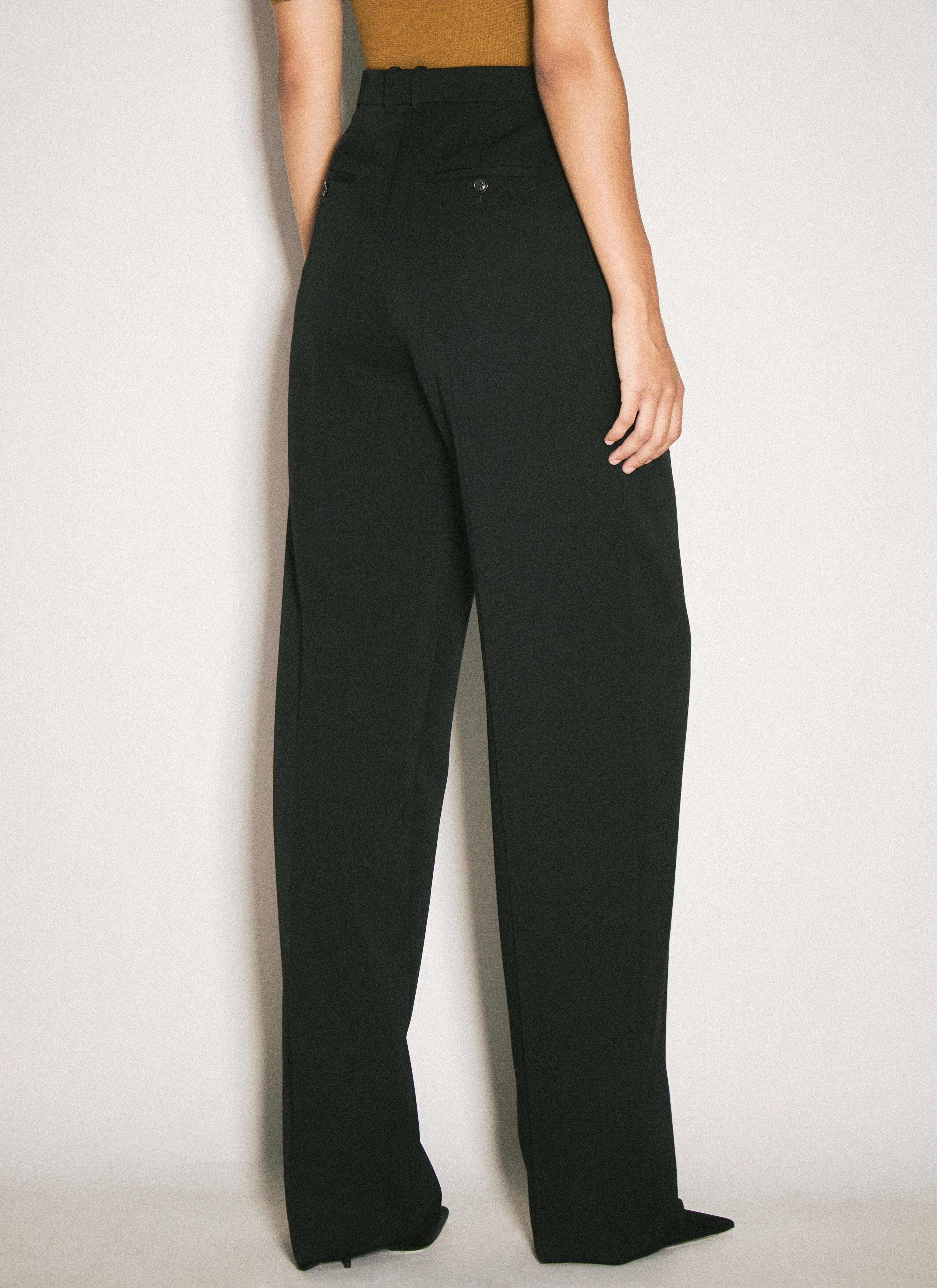 SAINT LAURENT WIDE-LEG IN WOOL CAVIAR PANTS