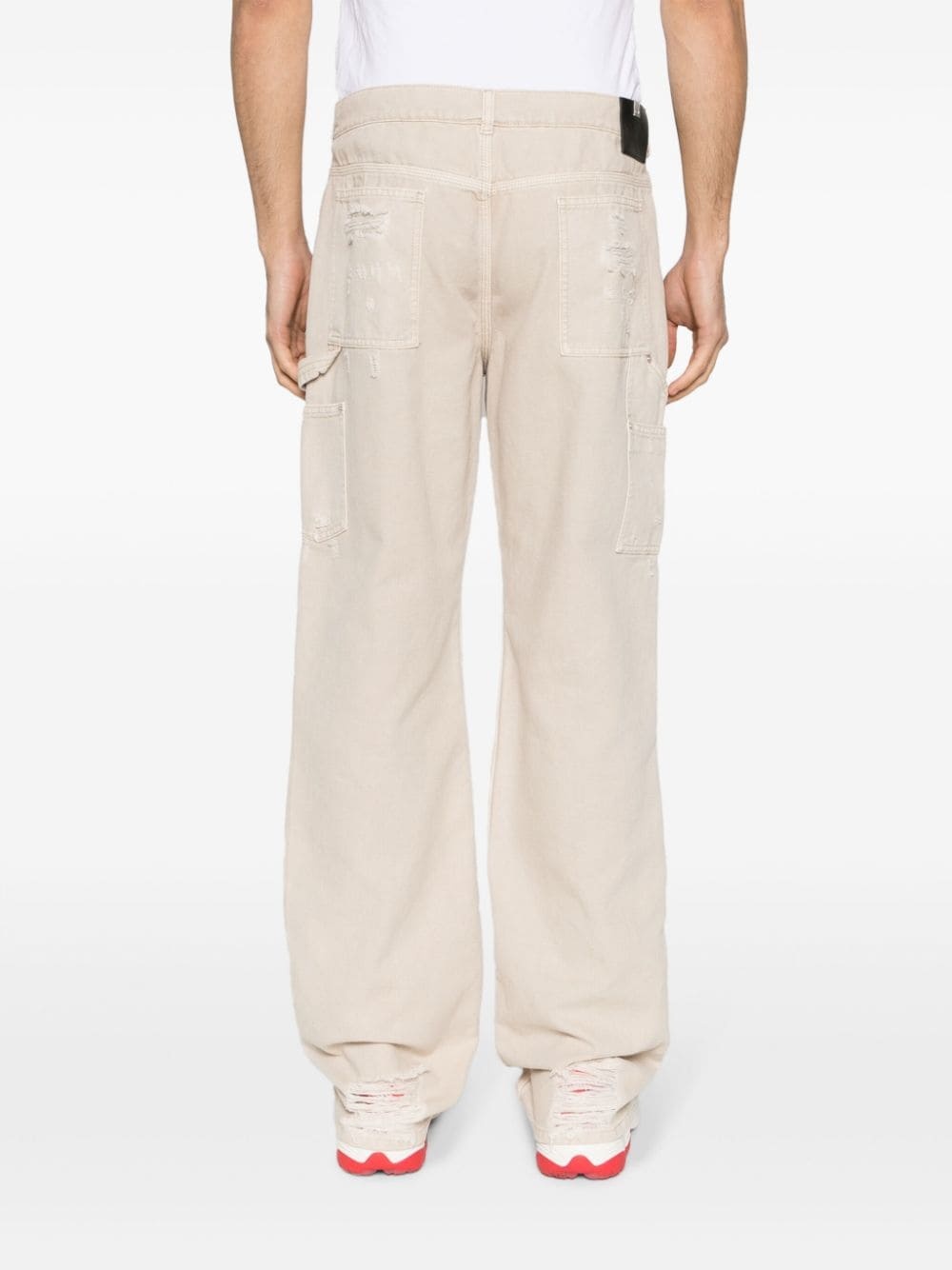 Destroyed canvas ripped carpenter trousers - 5