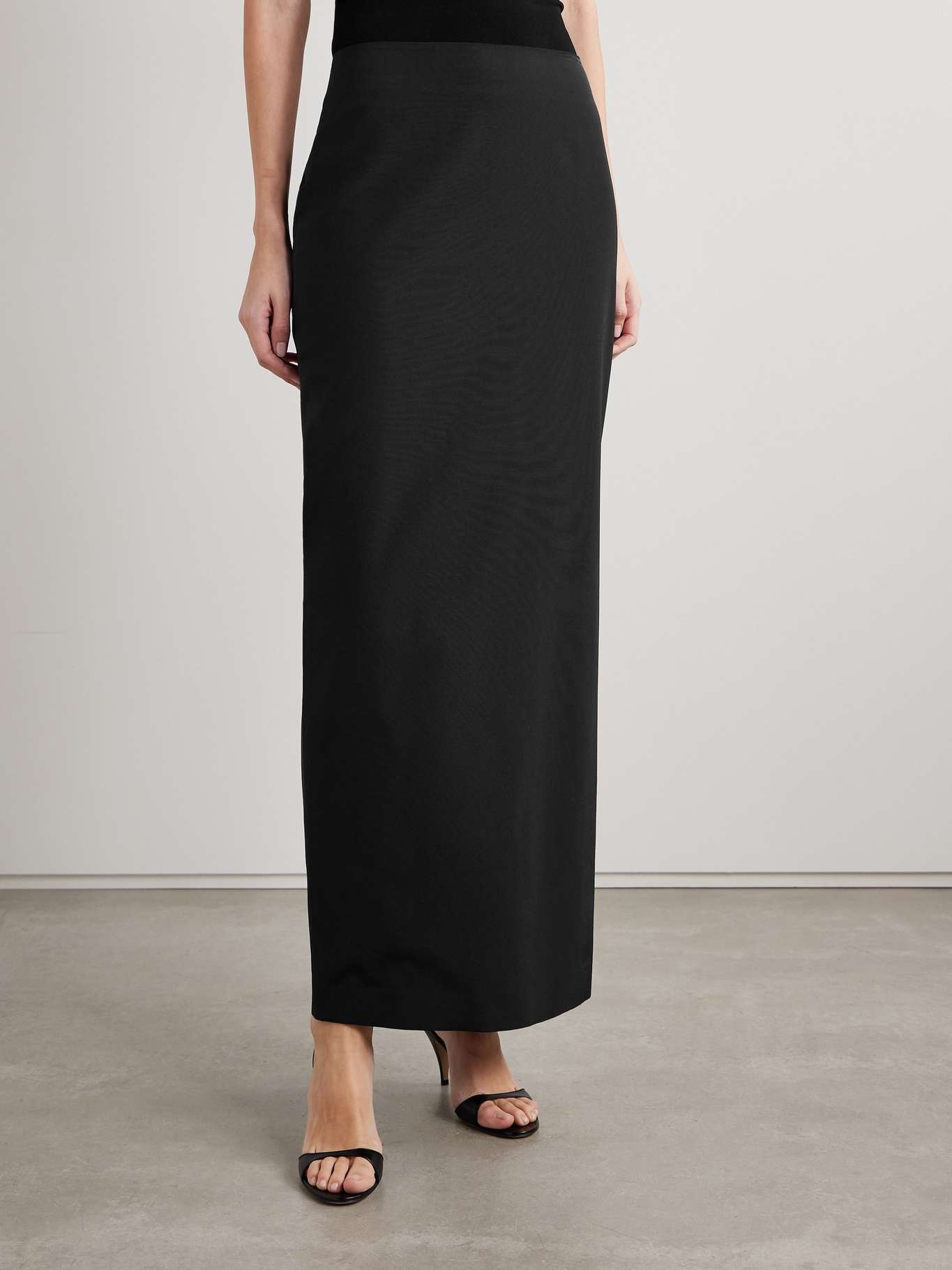 Bartelle silk and wool-blend twill maxi skirt Black - 3