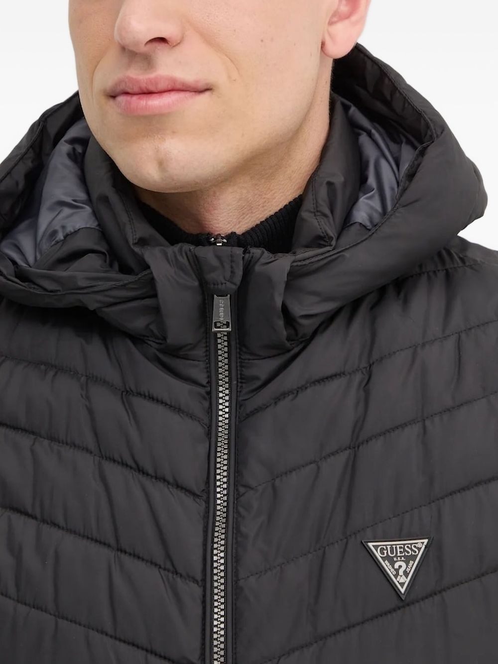 quilted hooded gilet - 4