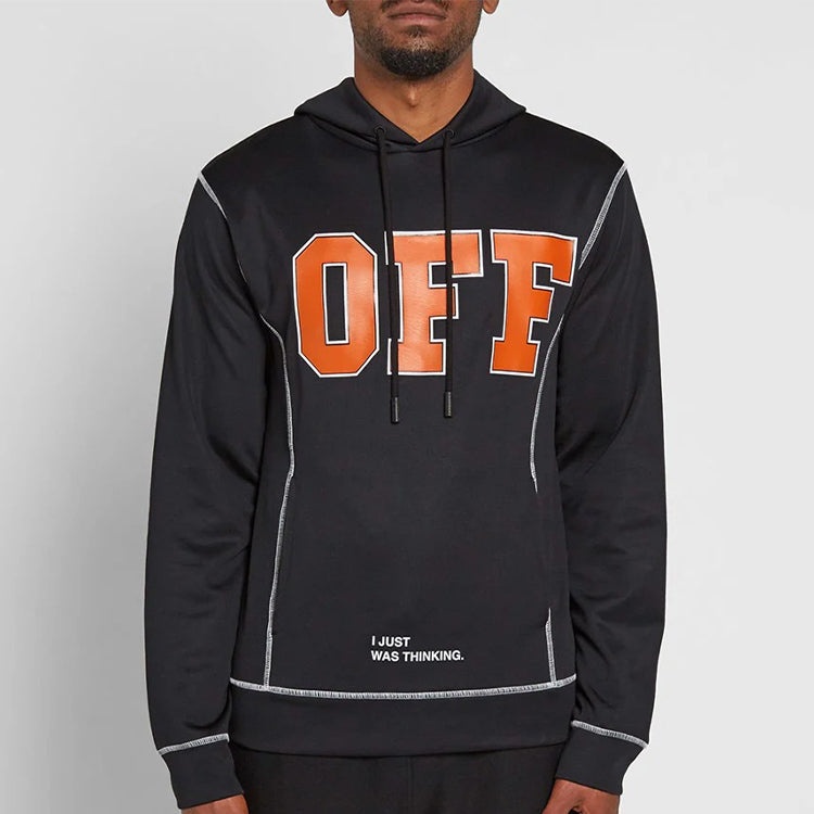 Off-White OFF Applique Hooded Sweater Unisex Black OMBB021F172460441019 - 3
