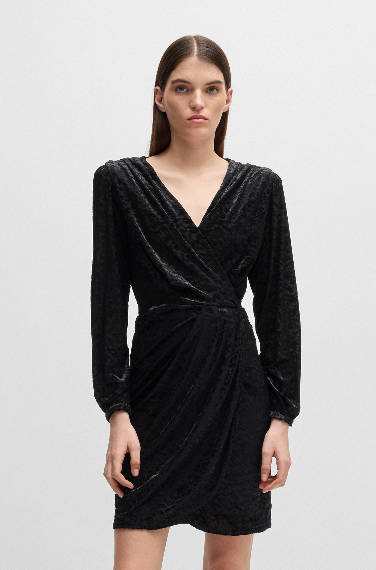 WRAP DRESS IN BURNOUT JERSEY - 3