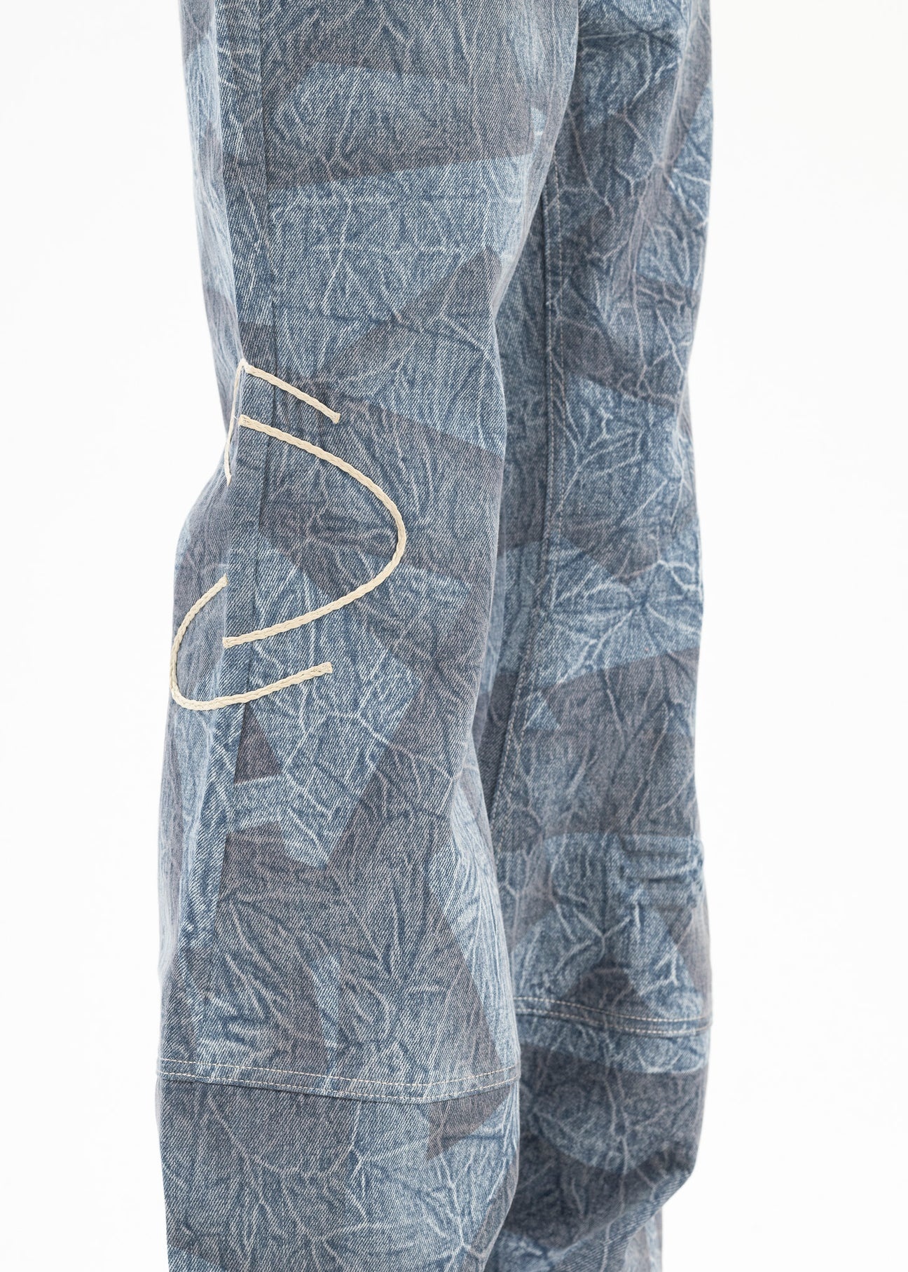 CYBER BLUE JON PATTERN WASHED HOURGLASS JEANS - 5