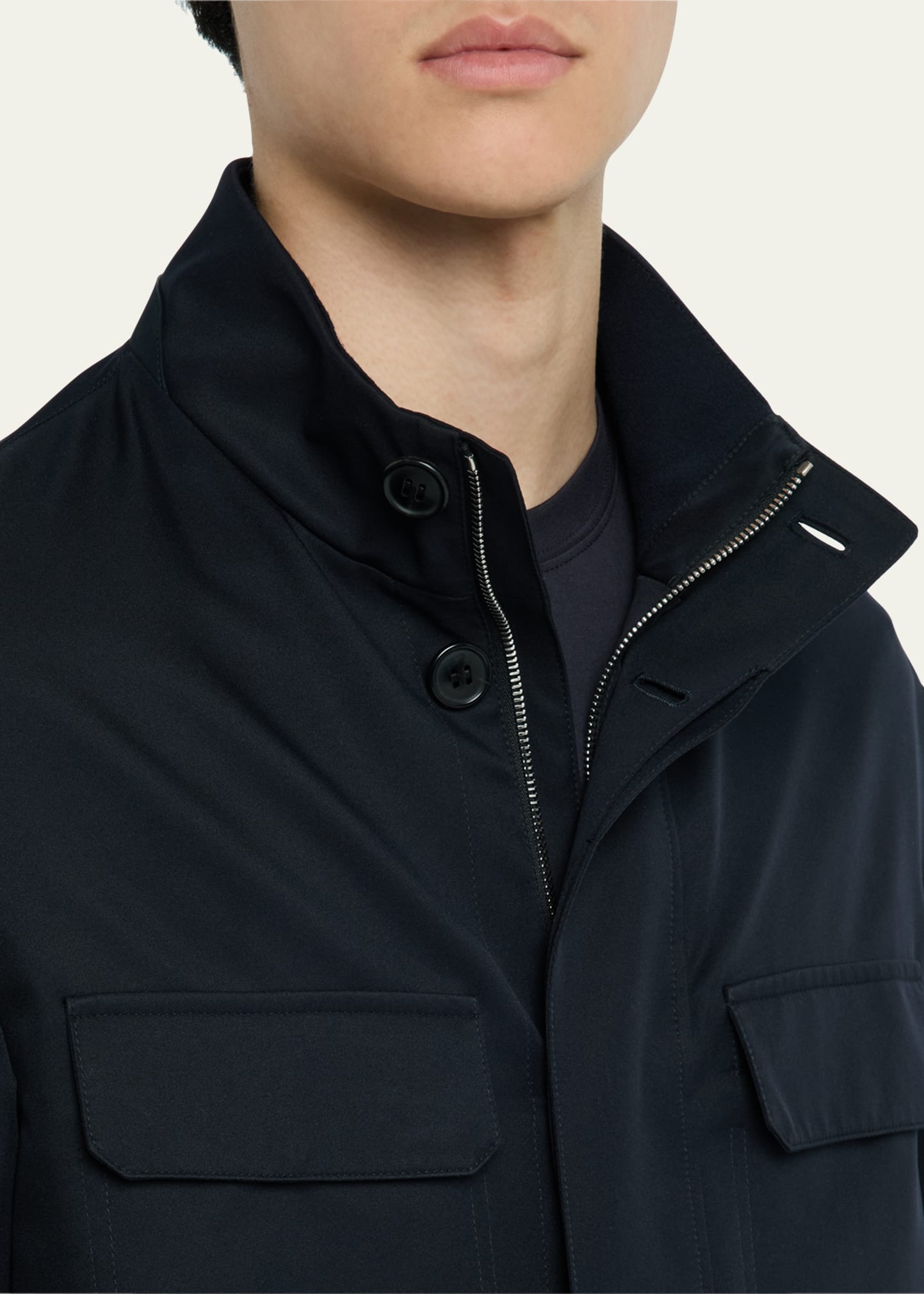 Men's Solid Microfiber Overshirt - 5