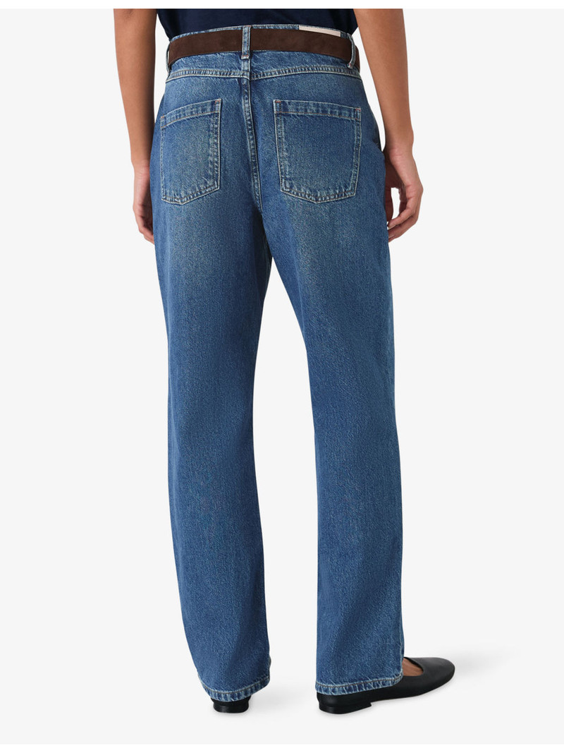Authentic Column-Leg High-Rise Denim Jeans 4