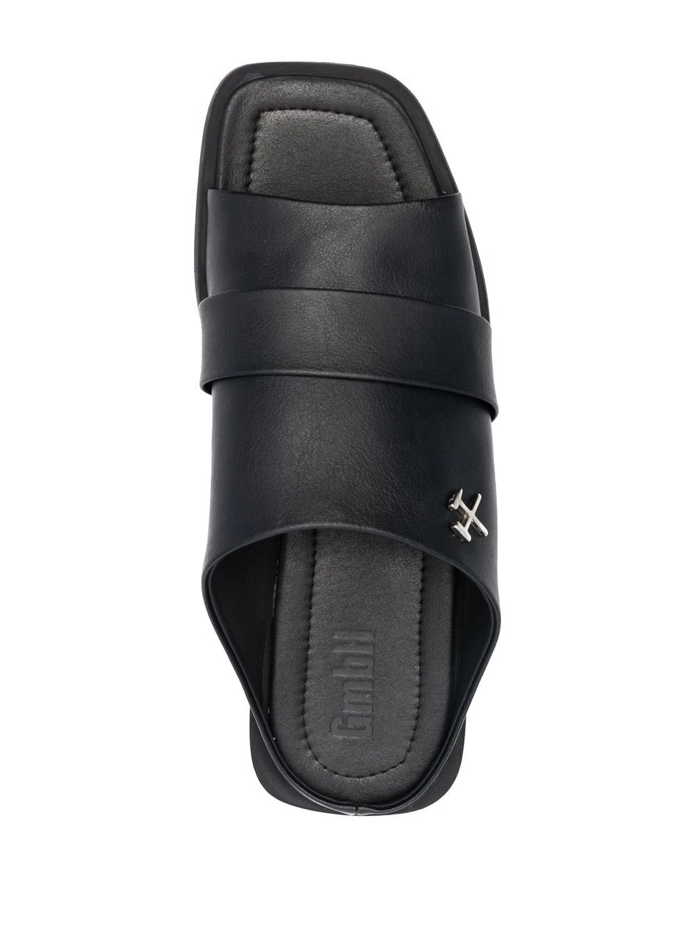 logo-plaque faux-leather sandals - 4