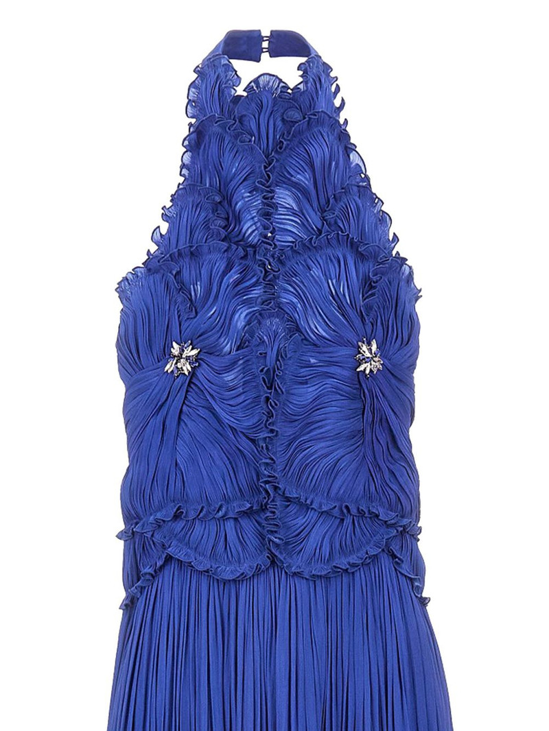 pleated halter-neck maxi dress 3