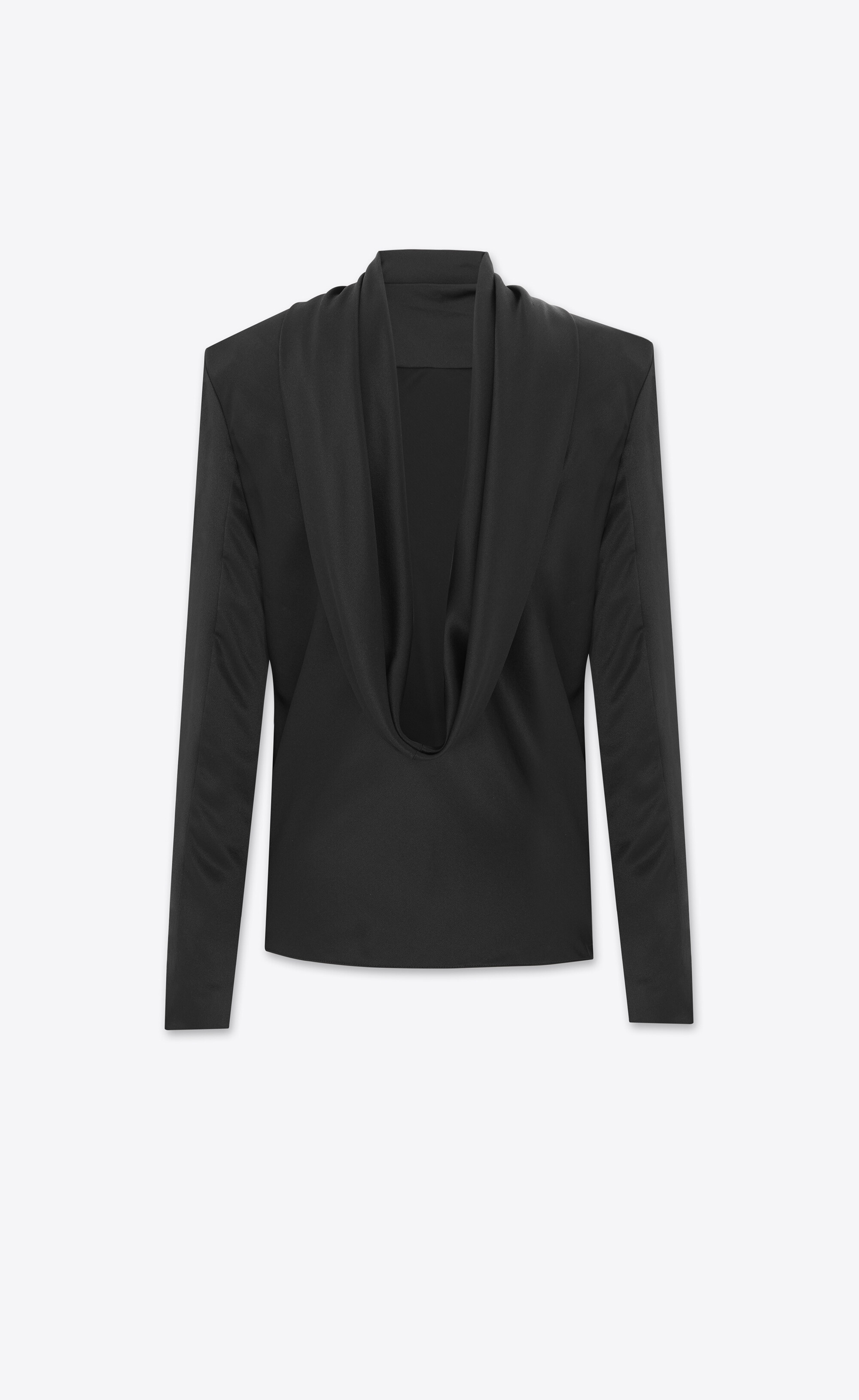 cowl-back blouse in silk satin - 3
