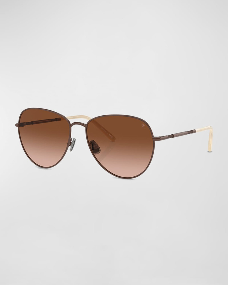 Oversized Titanium & Plastic Aviator Sunglasses 3