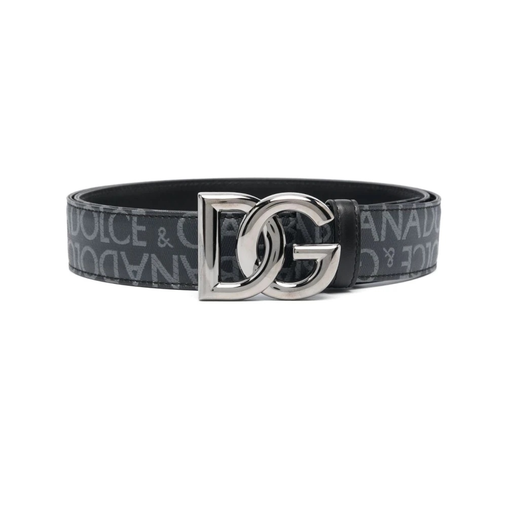 BLACK JACQUARD FABRIC BELT WITH DG BUCKLE - 1