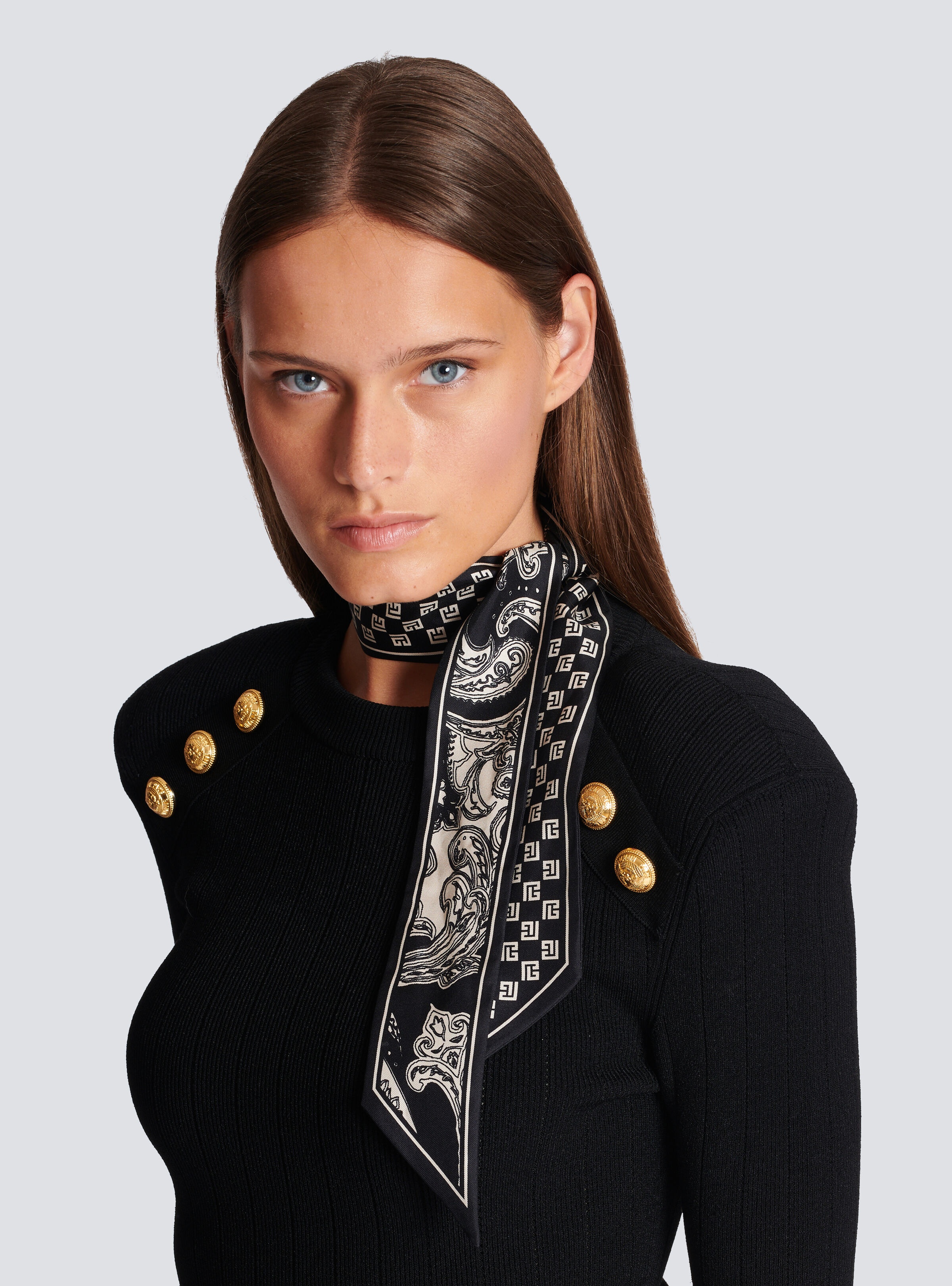 Mini monogram and paisley reversible scarf - 4