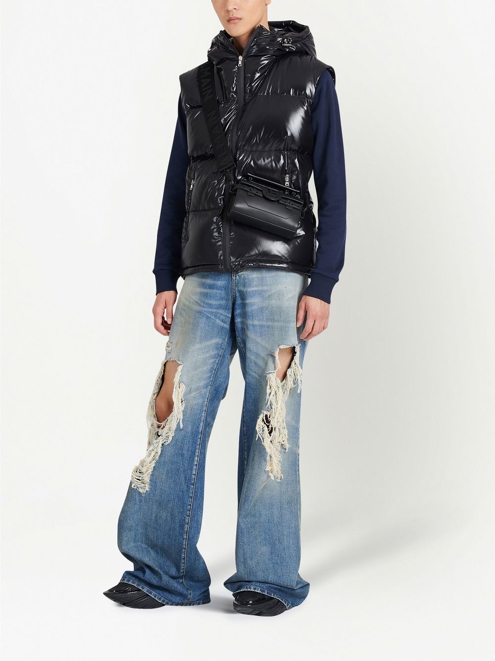 PUFFER HOODED SLEEVELESS JACKET - 2