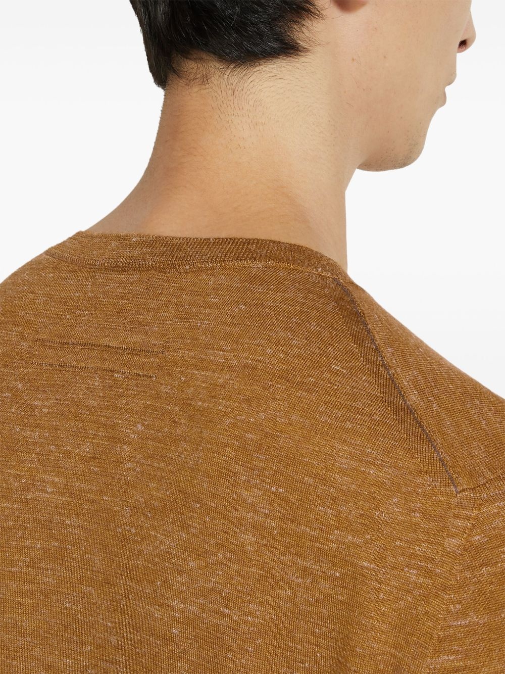 mélange crew-neck sweater - 4