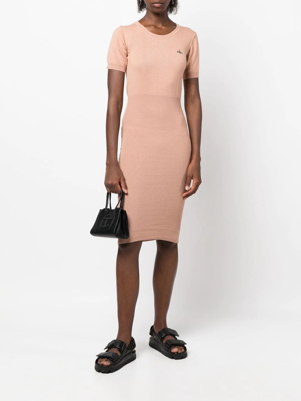 Orb-logo knitted midi dress - 2