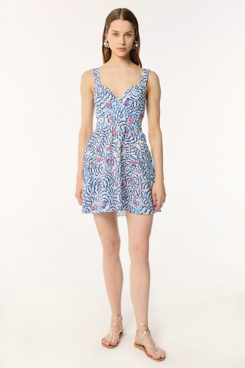 Mini Dress Coco - Blue Wings Flower - 1