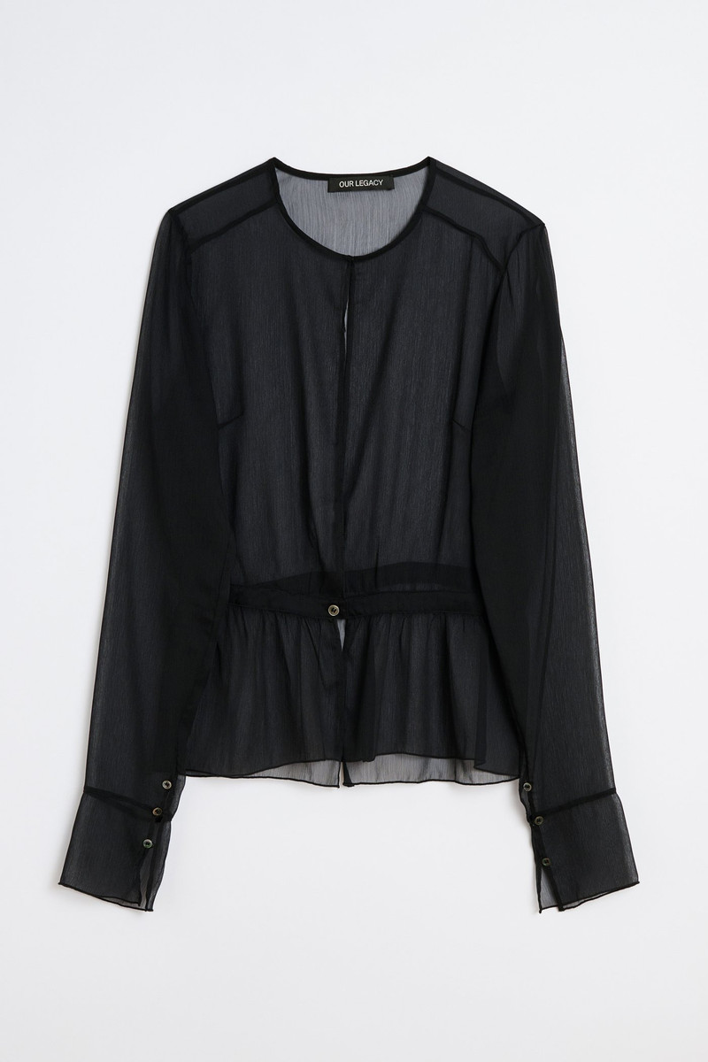 Our Legacy Waist Blouse Crinkle Black Veil Poly 1