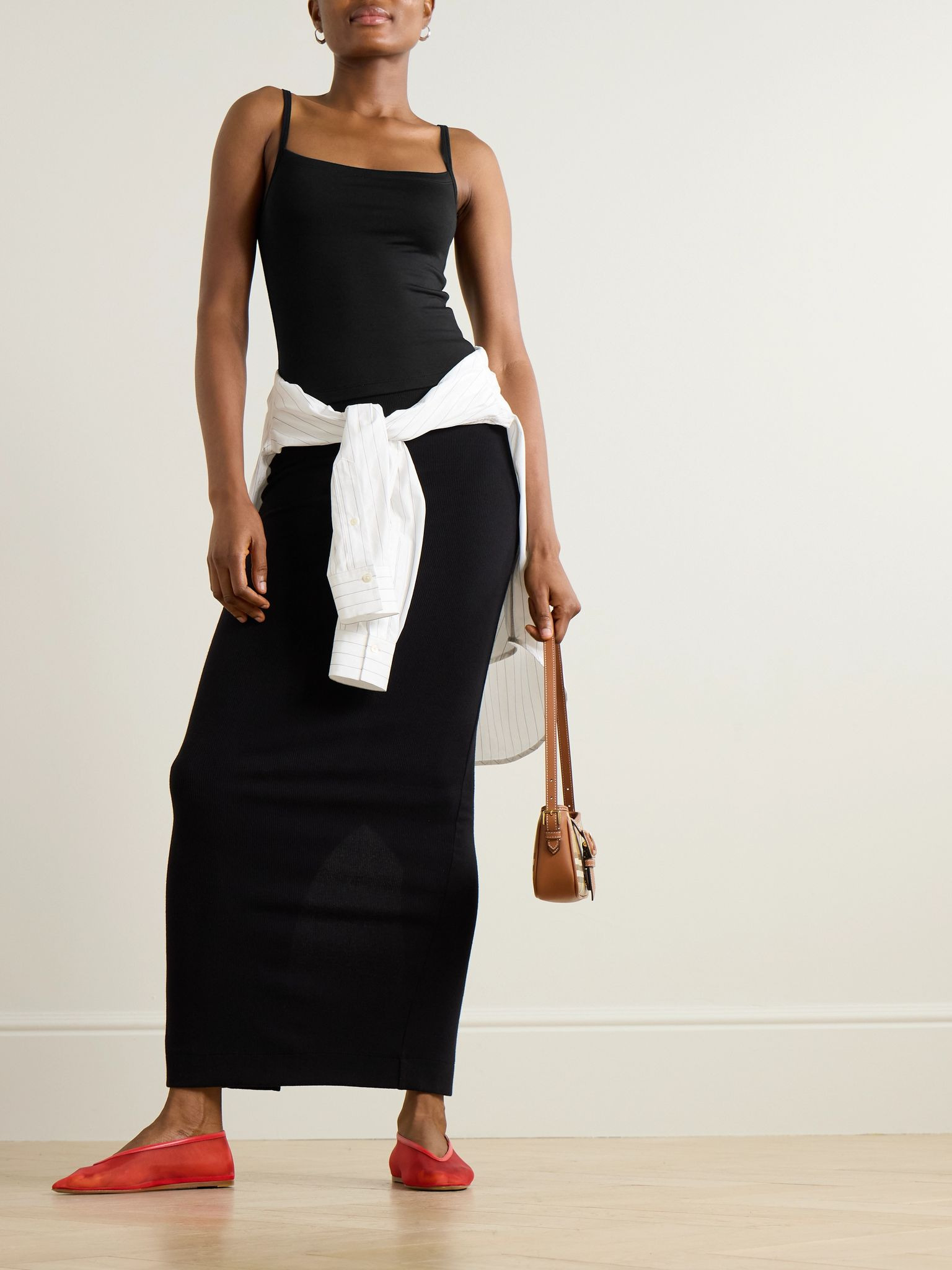 Stretch-modal jersey tank Black - 2