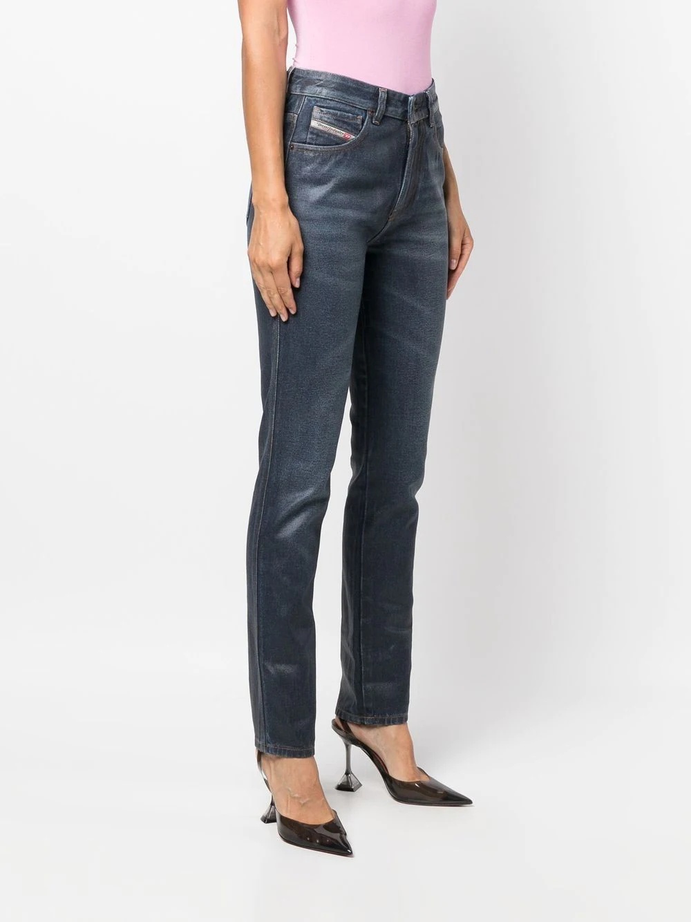 logo-patch straight-leg jeans - 3