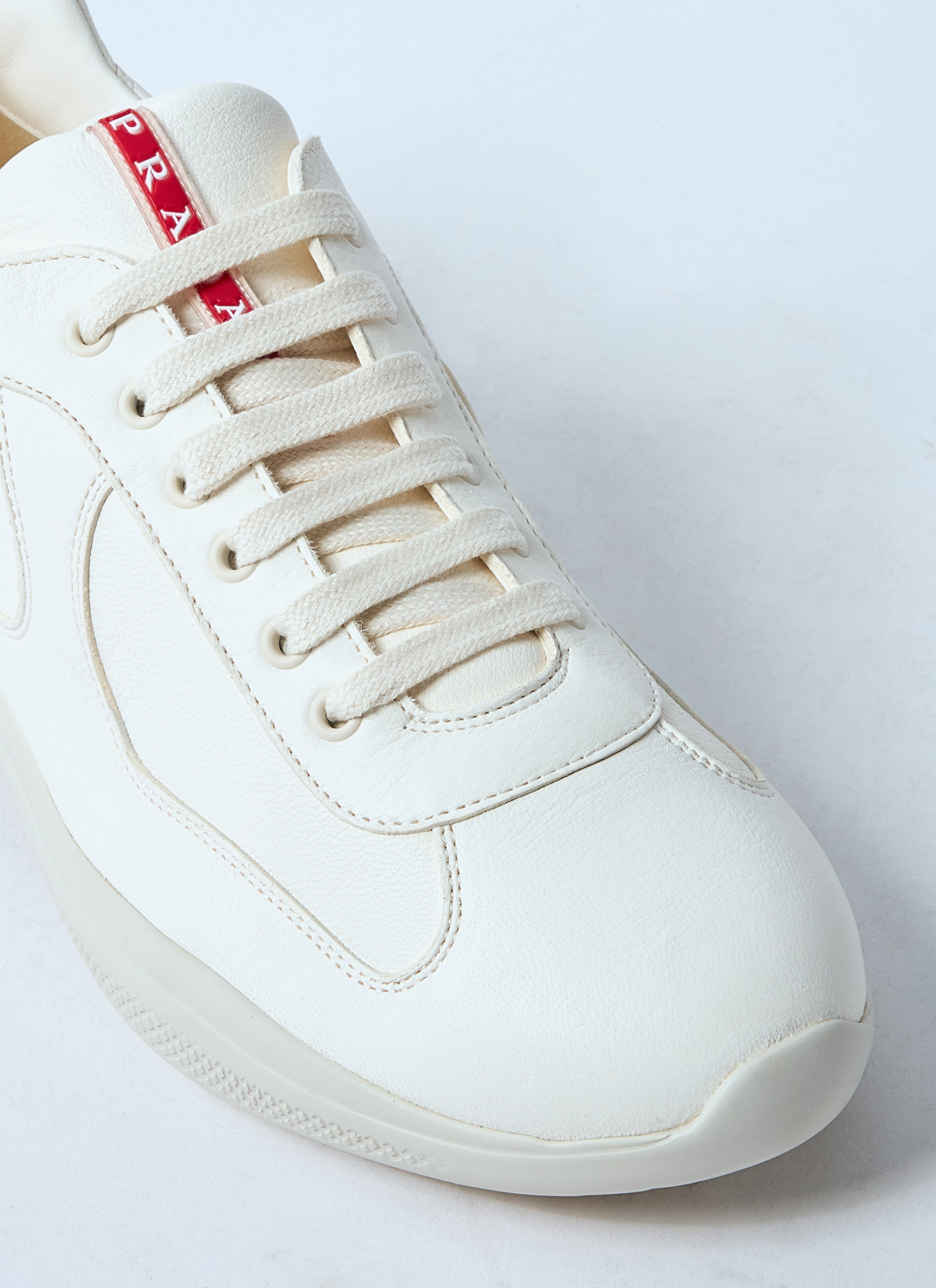 Prada Men Leather Low-Top Sneakers - 3