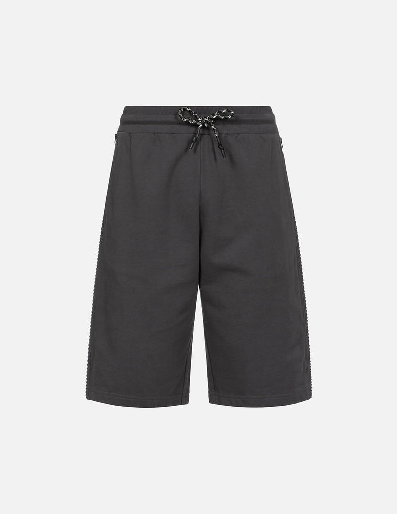 Side Zip Allover Paisley Print and Seagull Embroidery Regular Fit Sweat Shorts 1