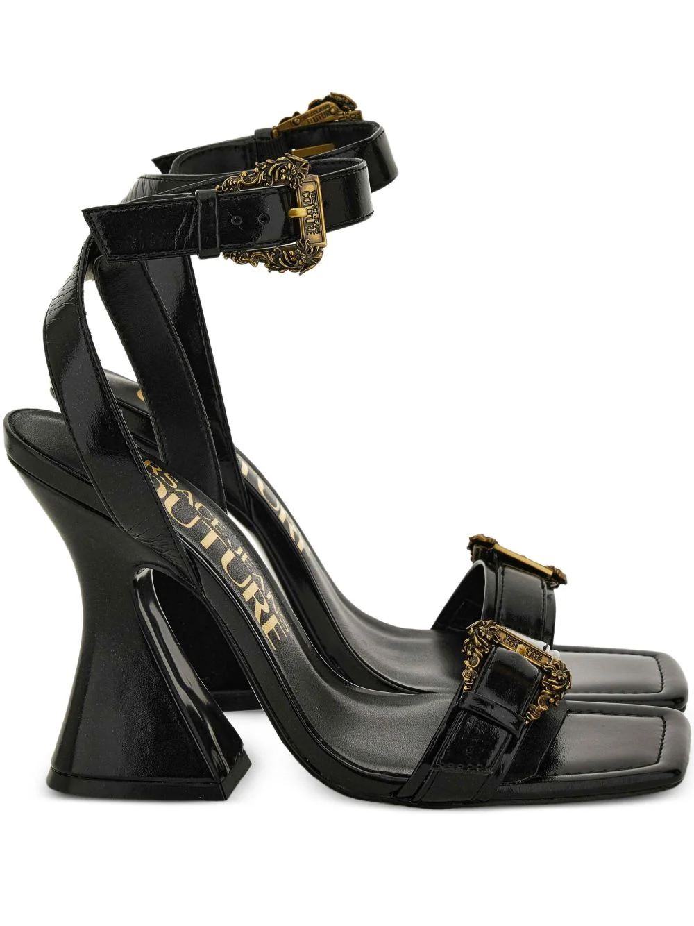 buckle-embellished sculpted-heel sandals - 1
