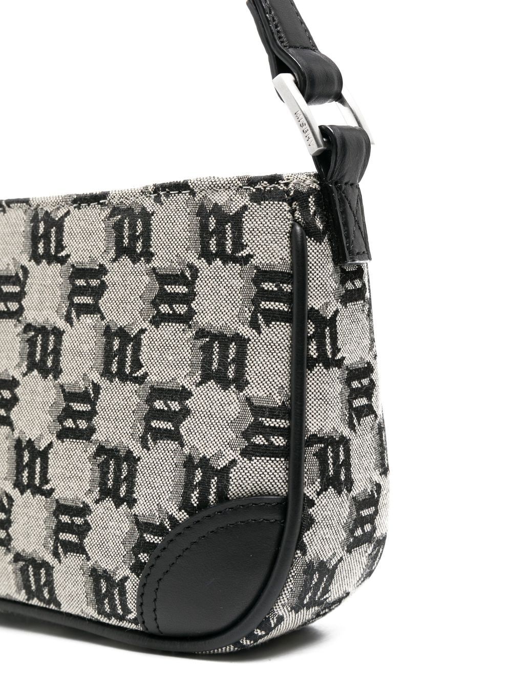 logo-jacquard leather shoulder bag - 4