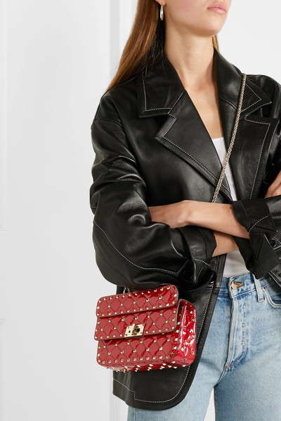 Valentino Valentino Garavani The Rockstud Spike small quilted patent-leather shoulder bag outlook