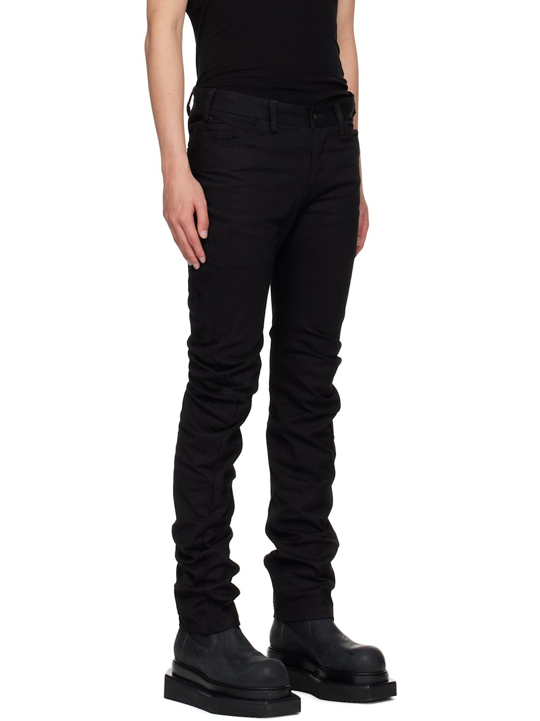 Black Indirect Skinny Jeans - 2