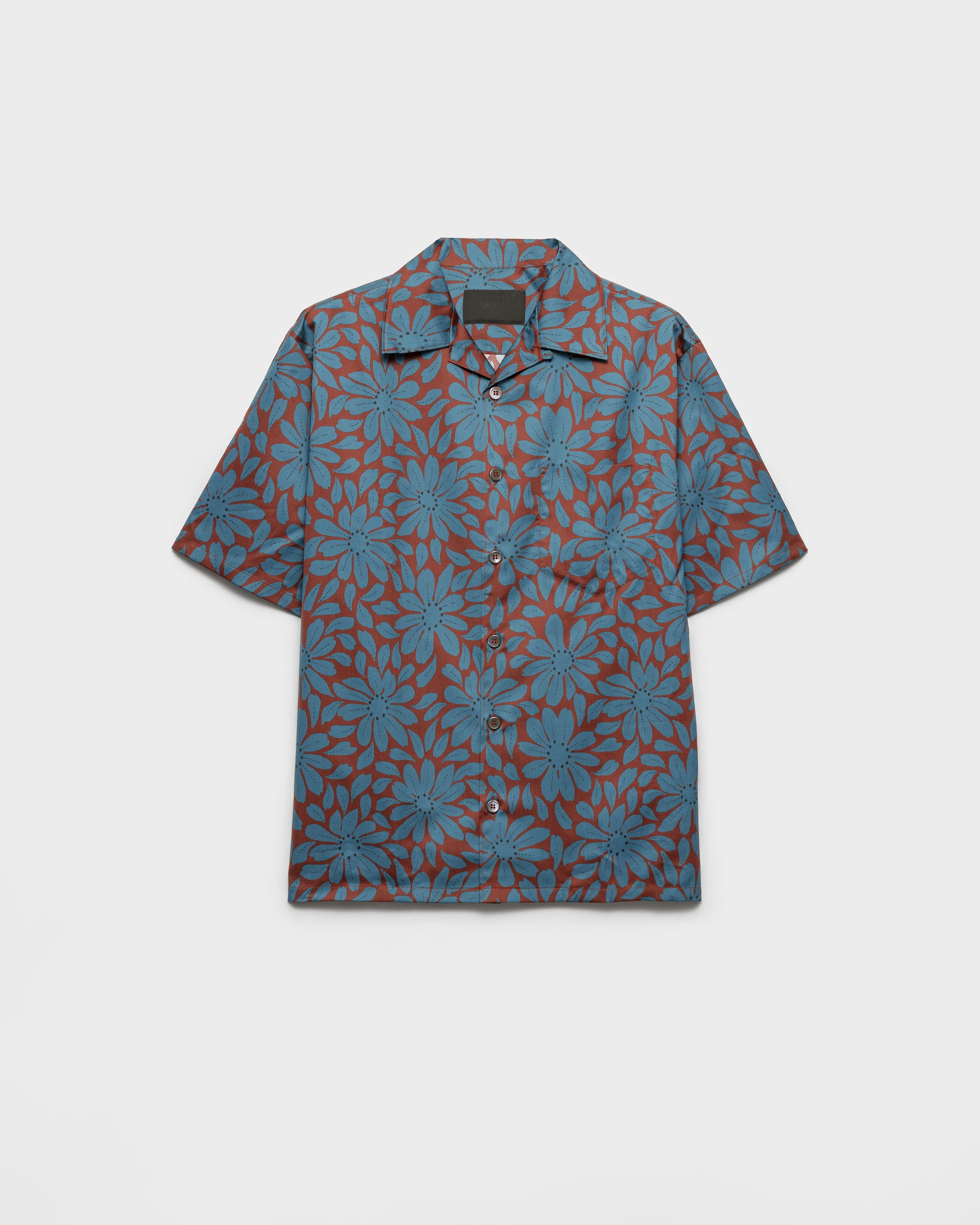 Short-sleeved cotton blend shirt - 1