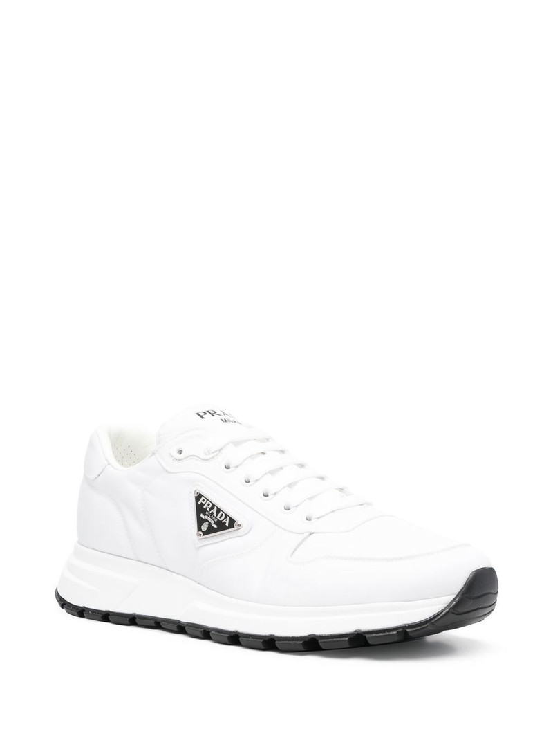 Prada side logo-plaque low-top sneakers outlook