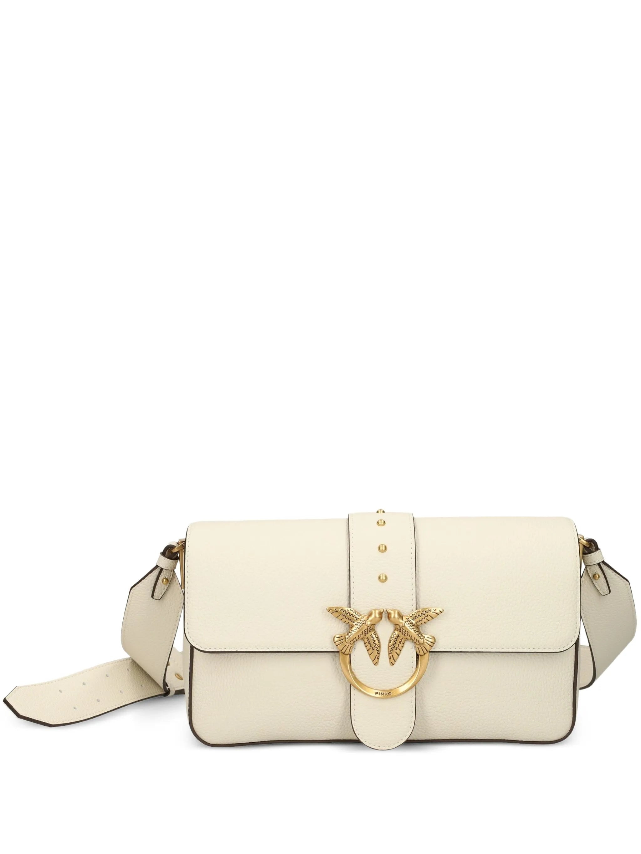 Pinko Love Studded Leather Shoulder Bag - 1