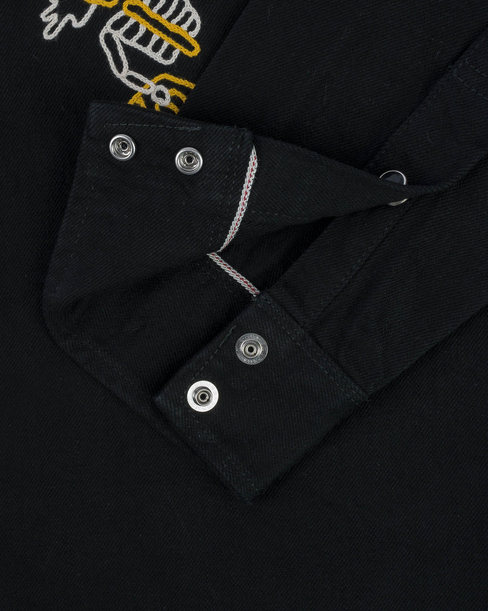 IHSH-IHxDM-01 Iron Heart x DicE 12oz Selvedge Denim Embroidered Western Shirt "The Johnny Cash III"  - 12