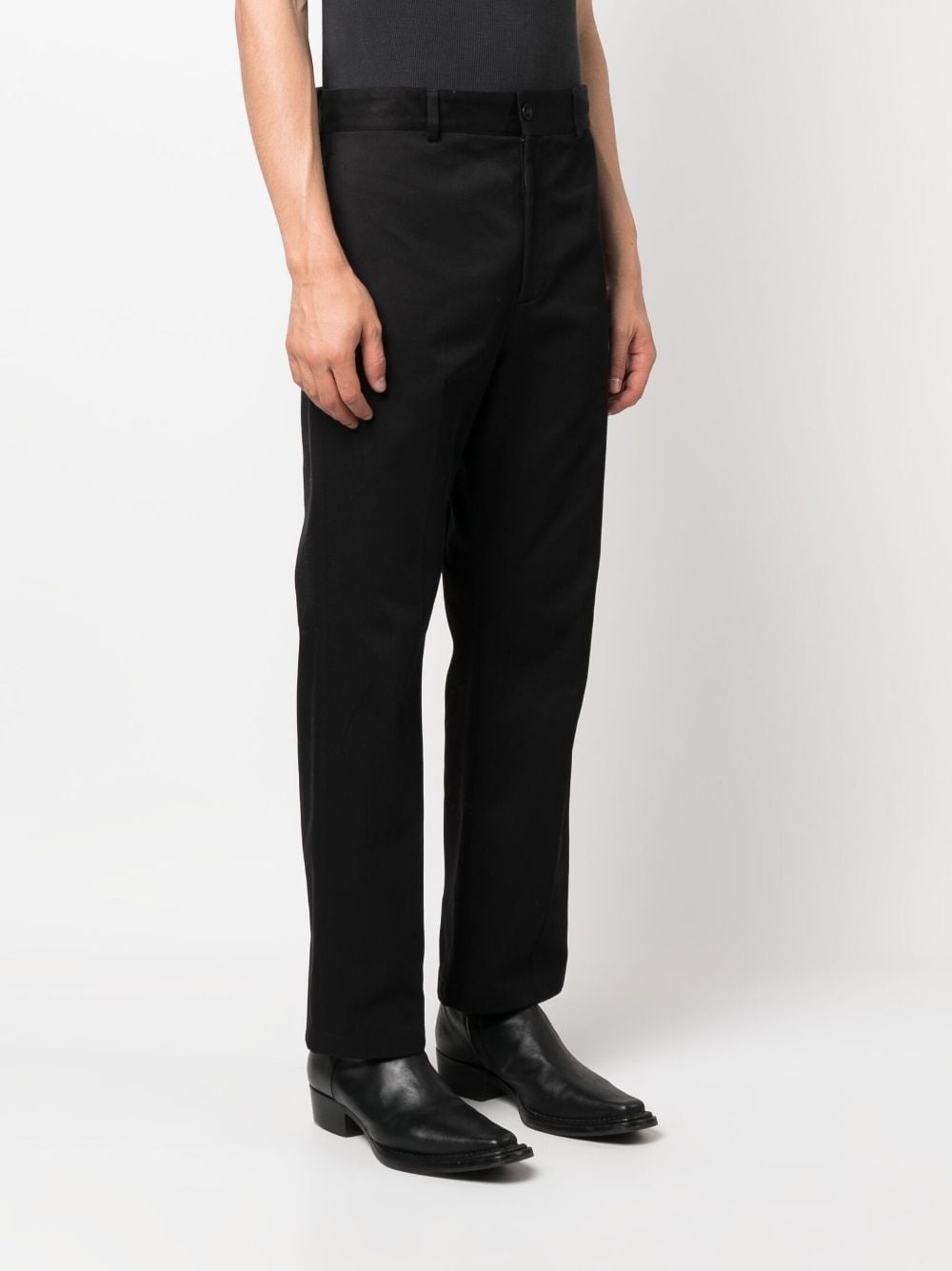 straight-leg cotton trousers - 3