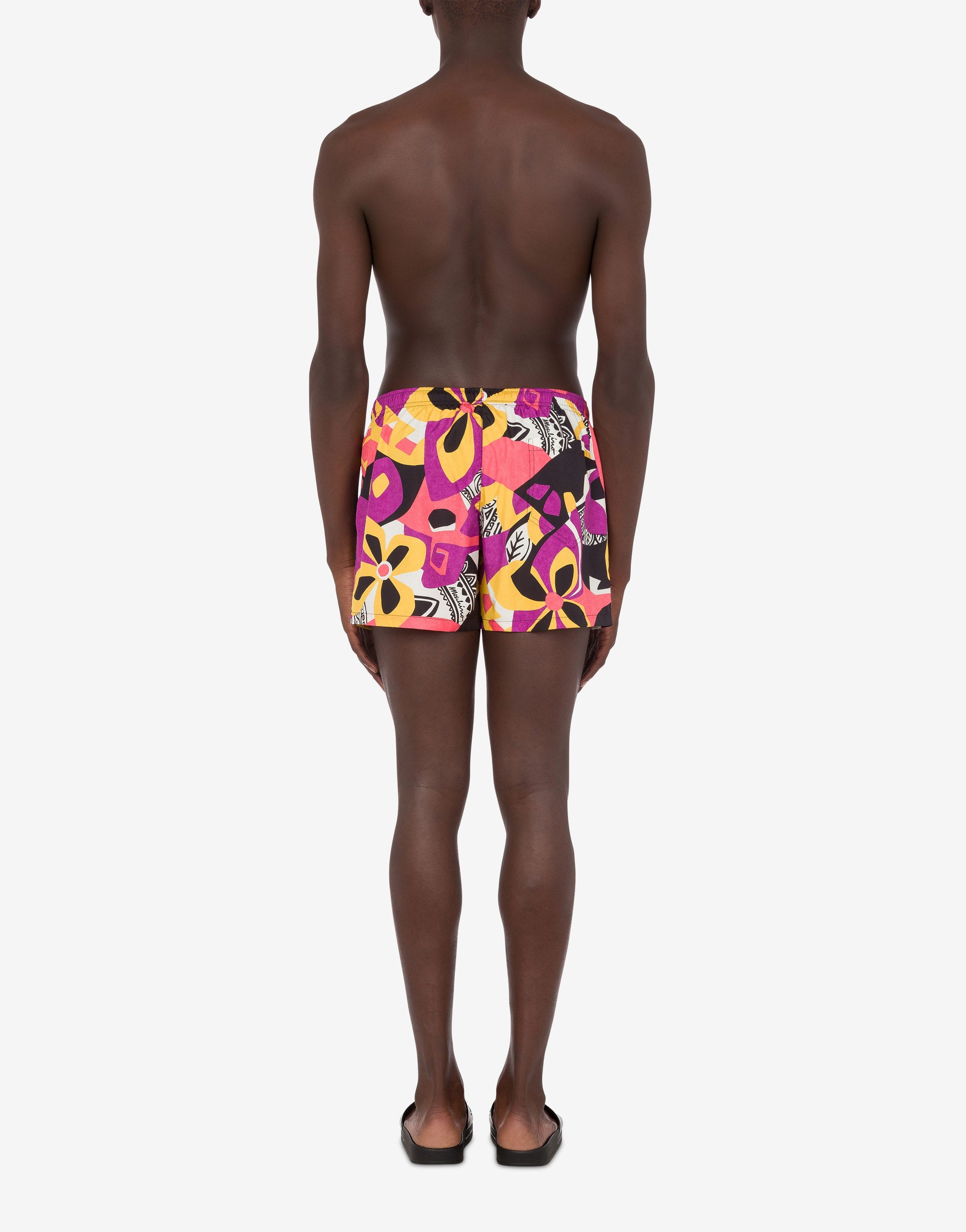 GEOMETRIC PRINT NYLON SWIM TRUNKS - 3