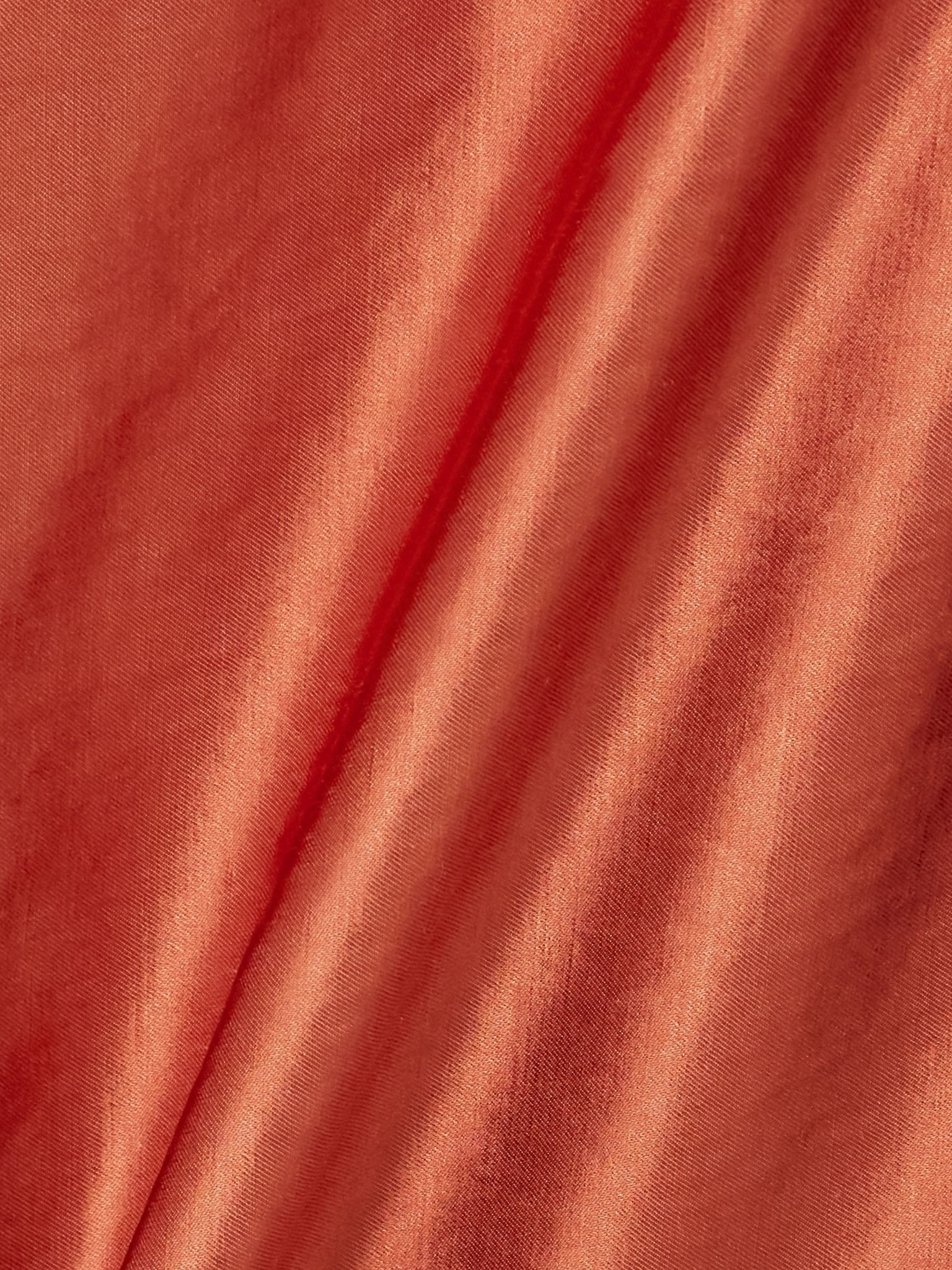 Glow wrap-effect satin wide-leg pants Brick - 4
