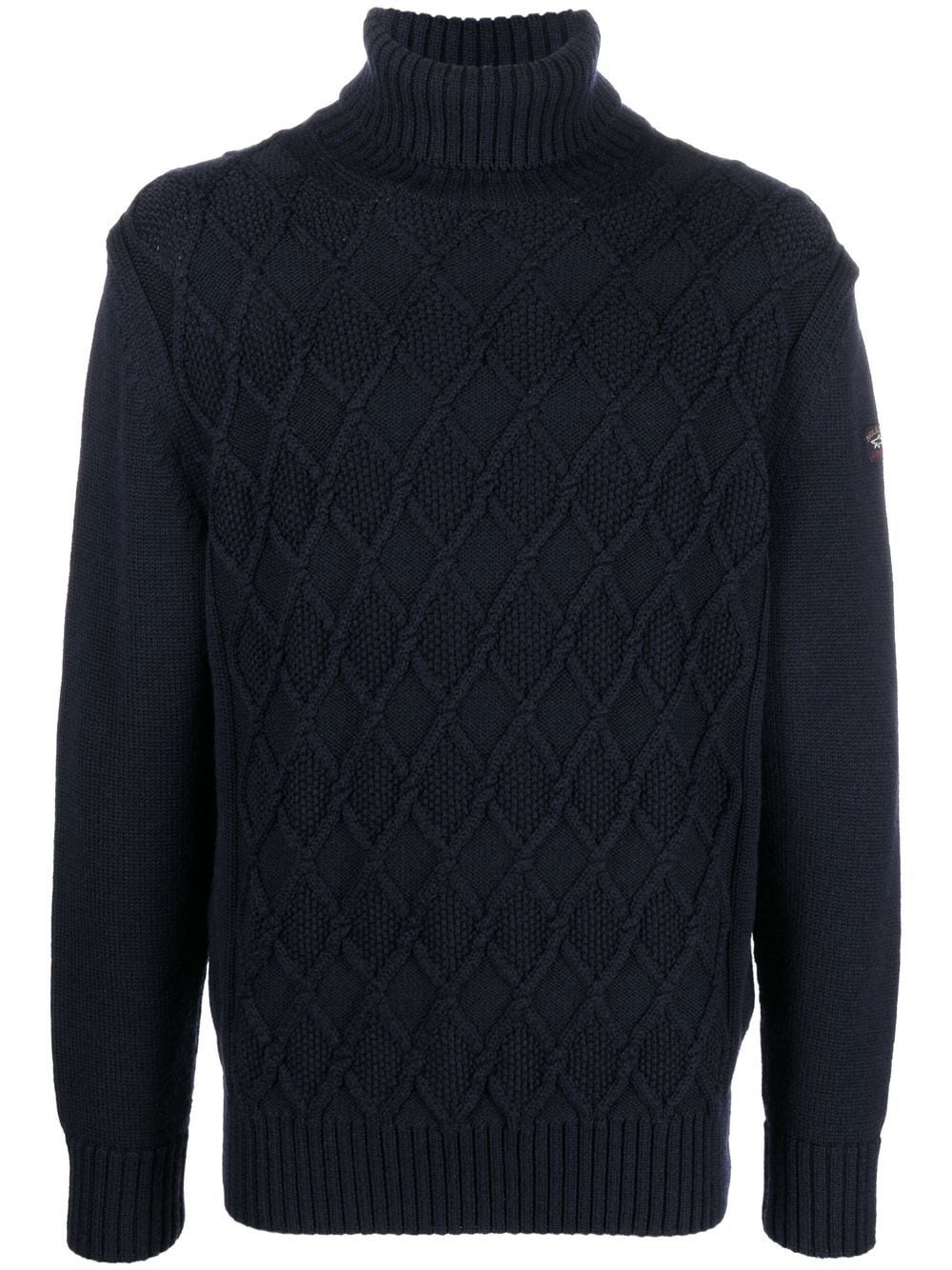 cable-knit roll-neck jumper - 1