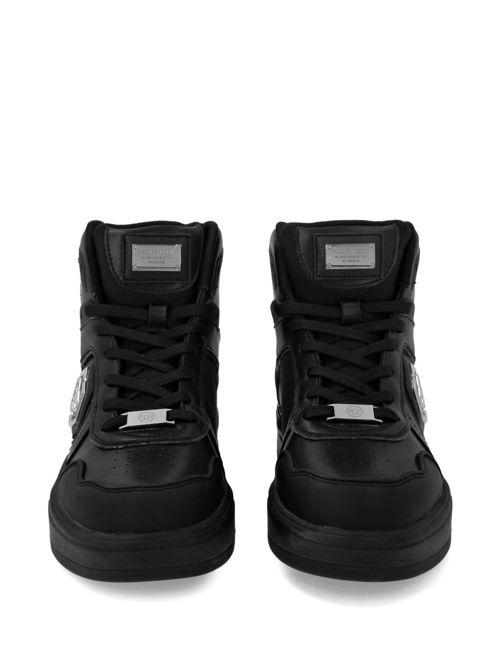 panelled high-top sneakers - 4