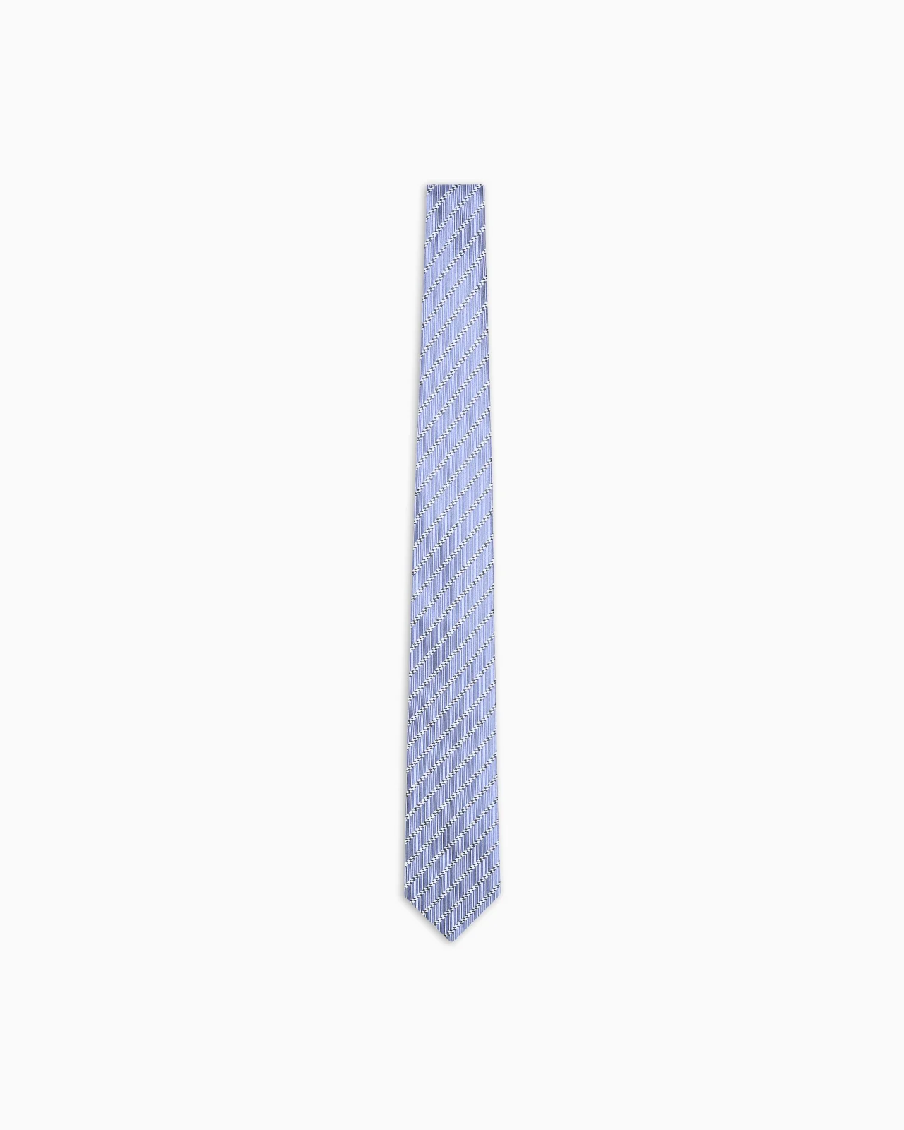 PURE SILK TIE WITH JACQUARD STRIPES - 1