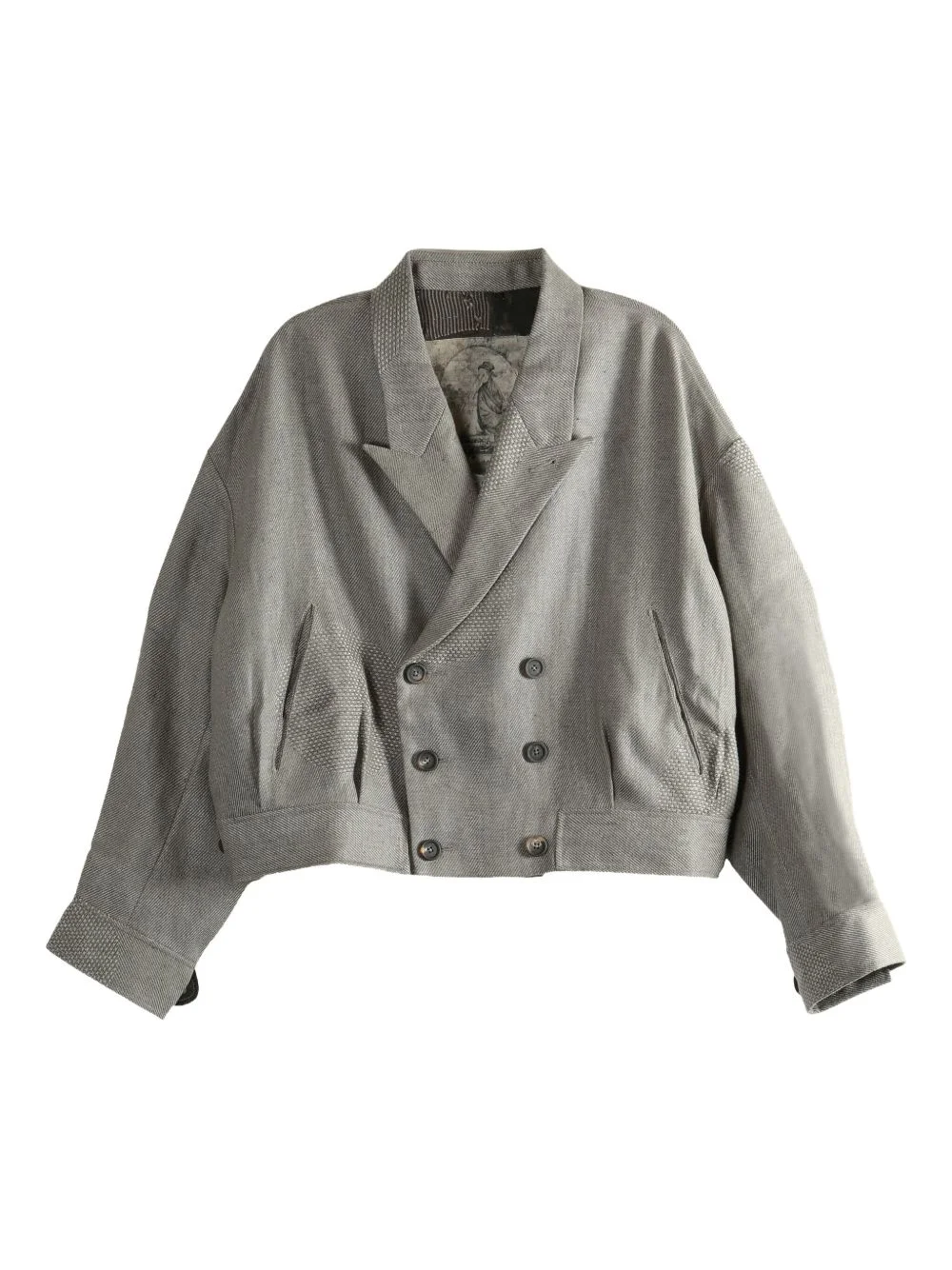 double-breasted panelled blazer - 1