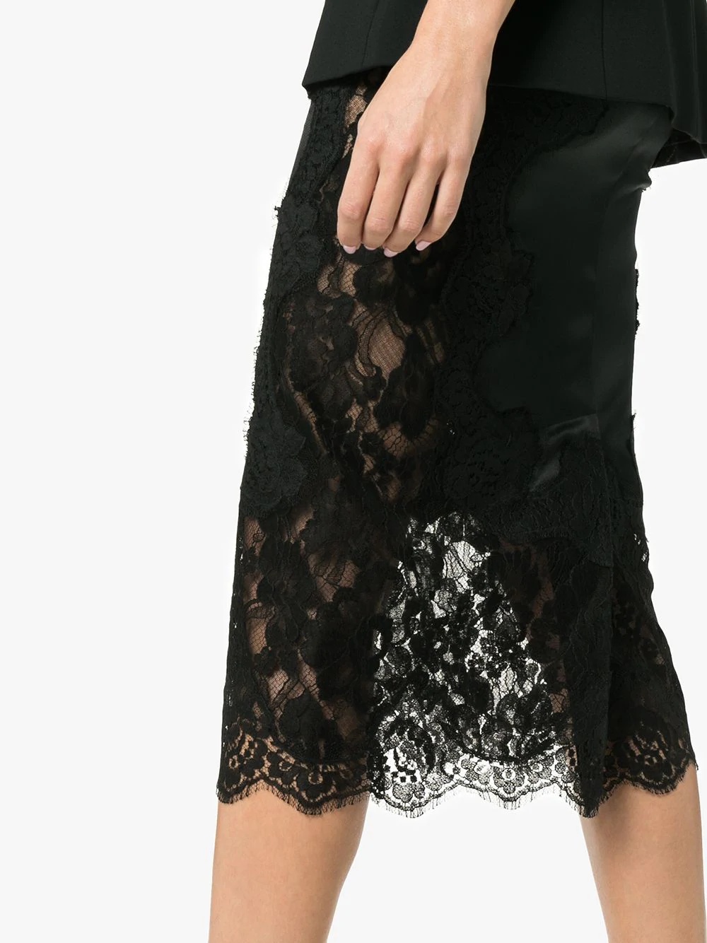 high waisted lace detail skirt - 5