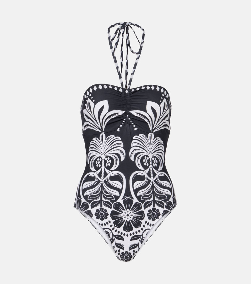 Flowers Leopards halterneck swimsuit 1