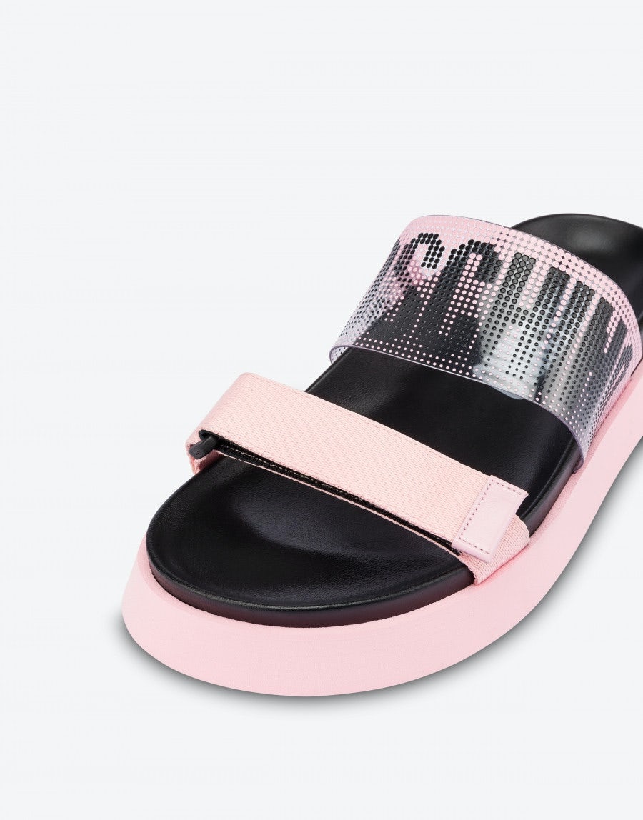 DEGRADING LOGO BAND SANDALS - 4