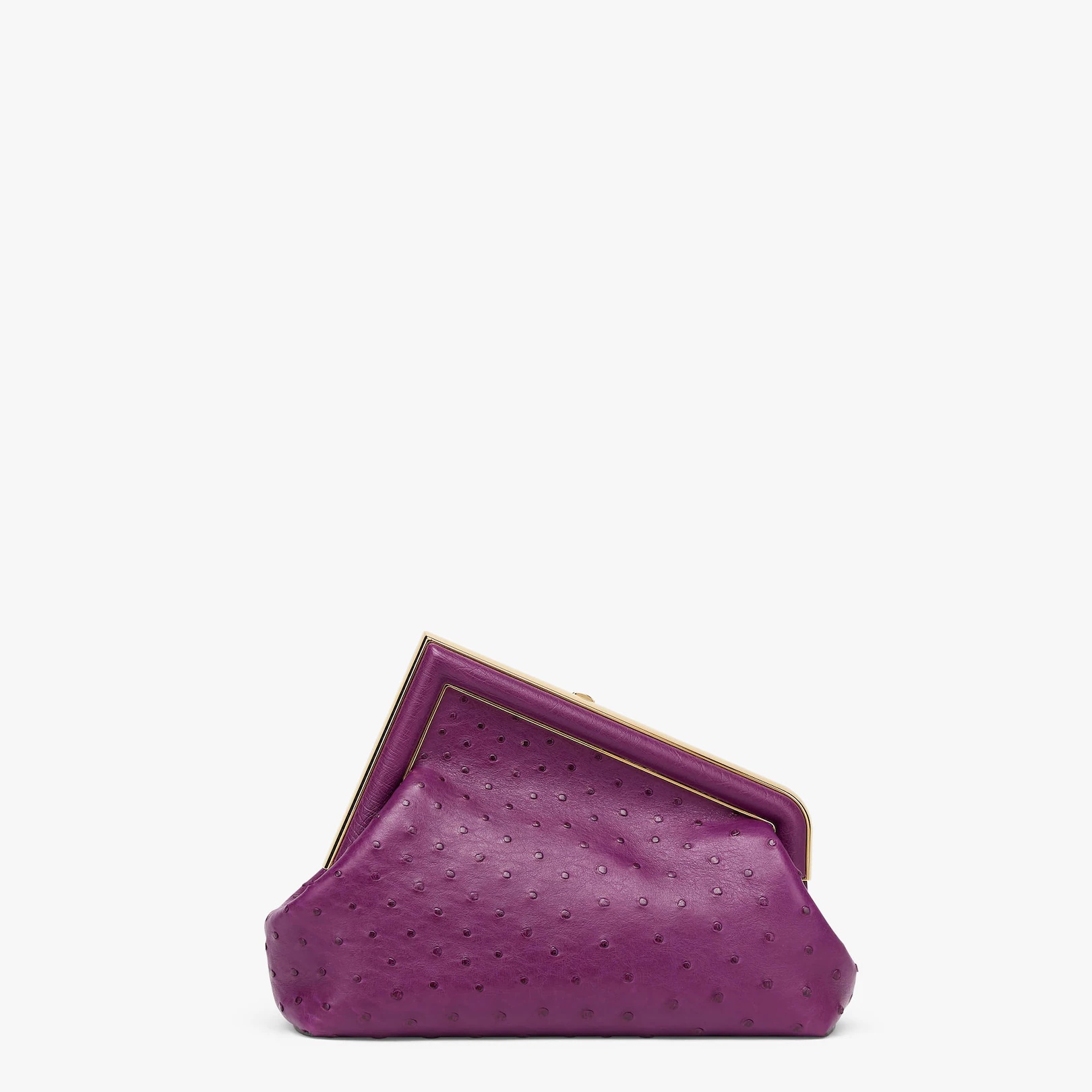 Purple ostrich leather bag - 3