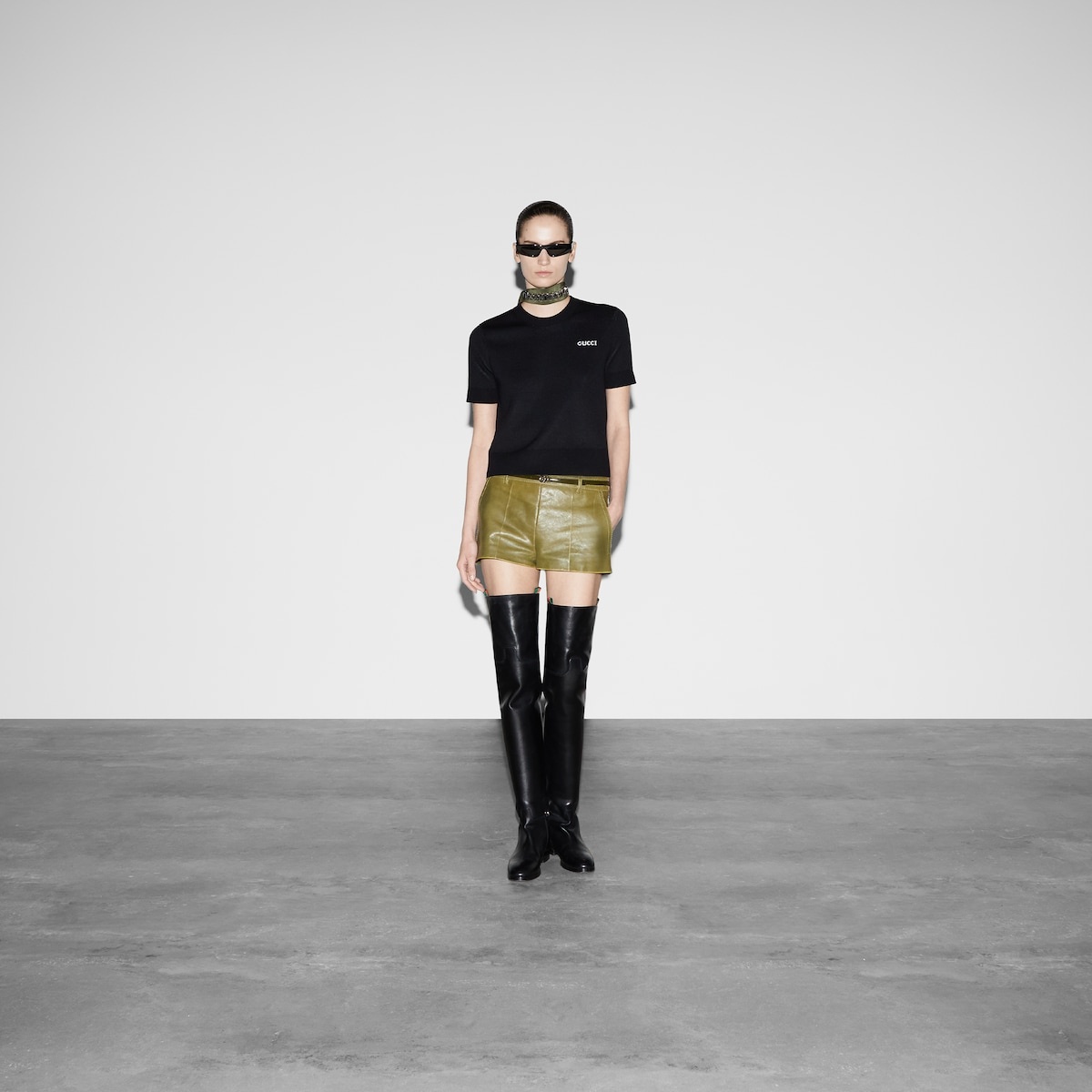Wool top with Gucci intarsia - 2
