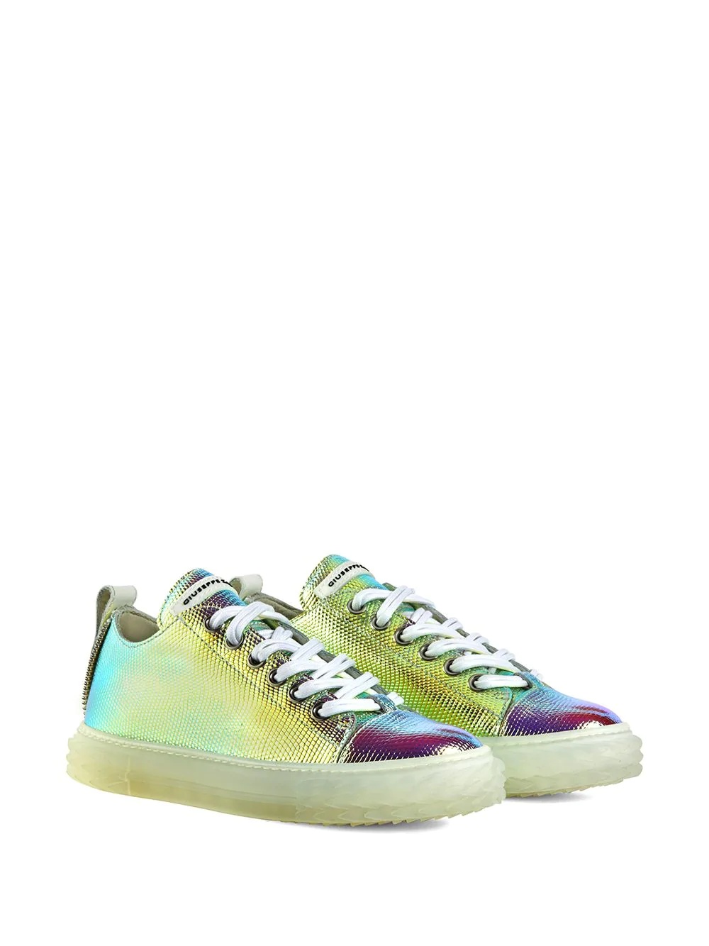 metallic low-top sneakers - 2