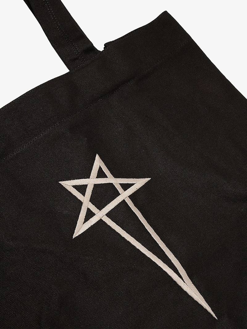 Rick Owens Bathrobe graphic-embroidery cotton-canvas tote bag outlook