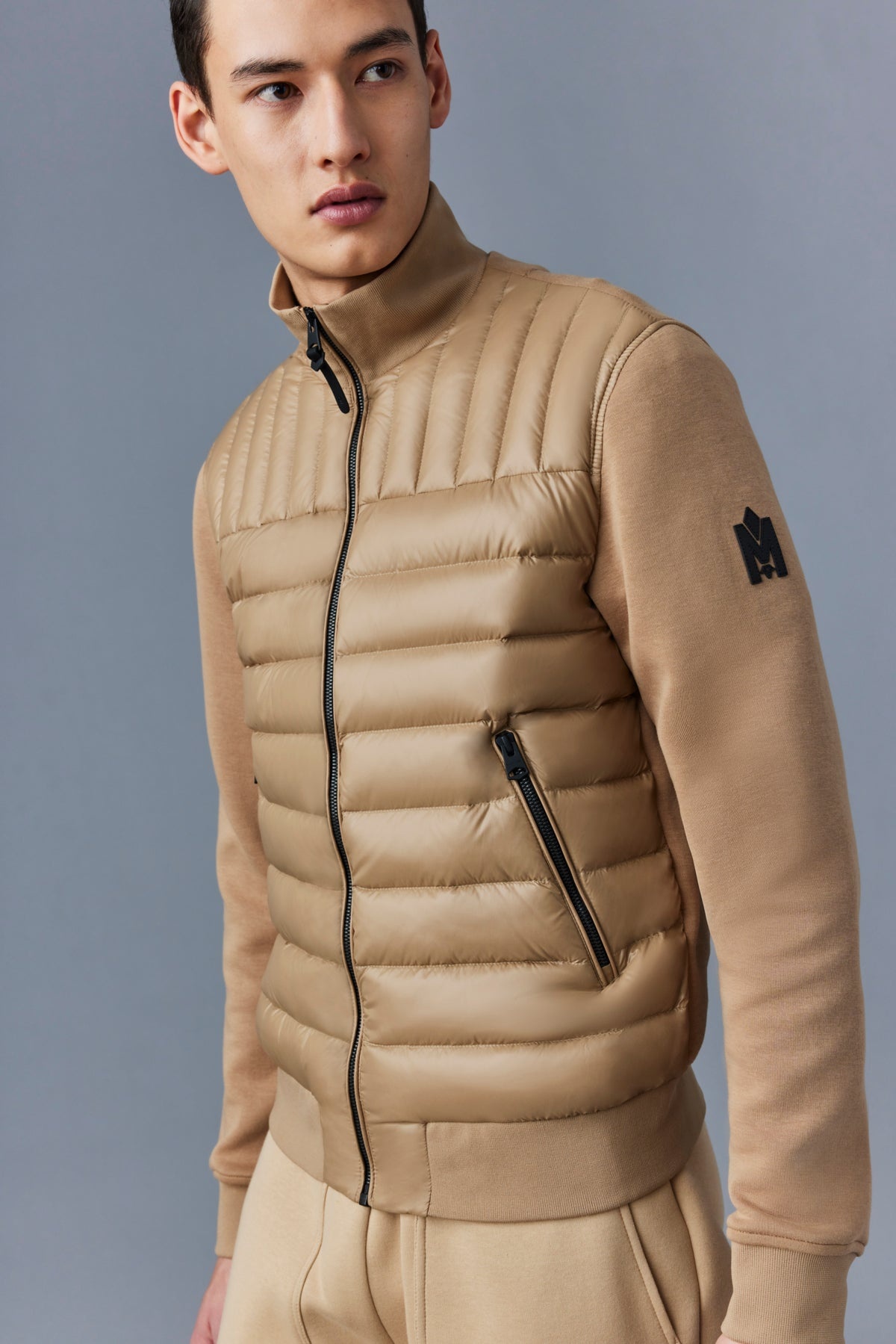COLLIN Mixed media bomber jacket - 5